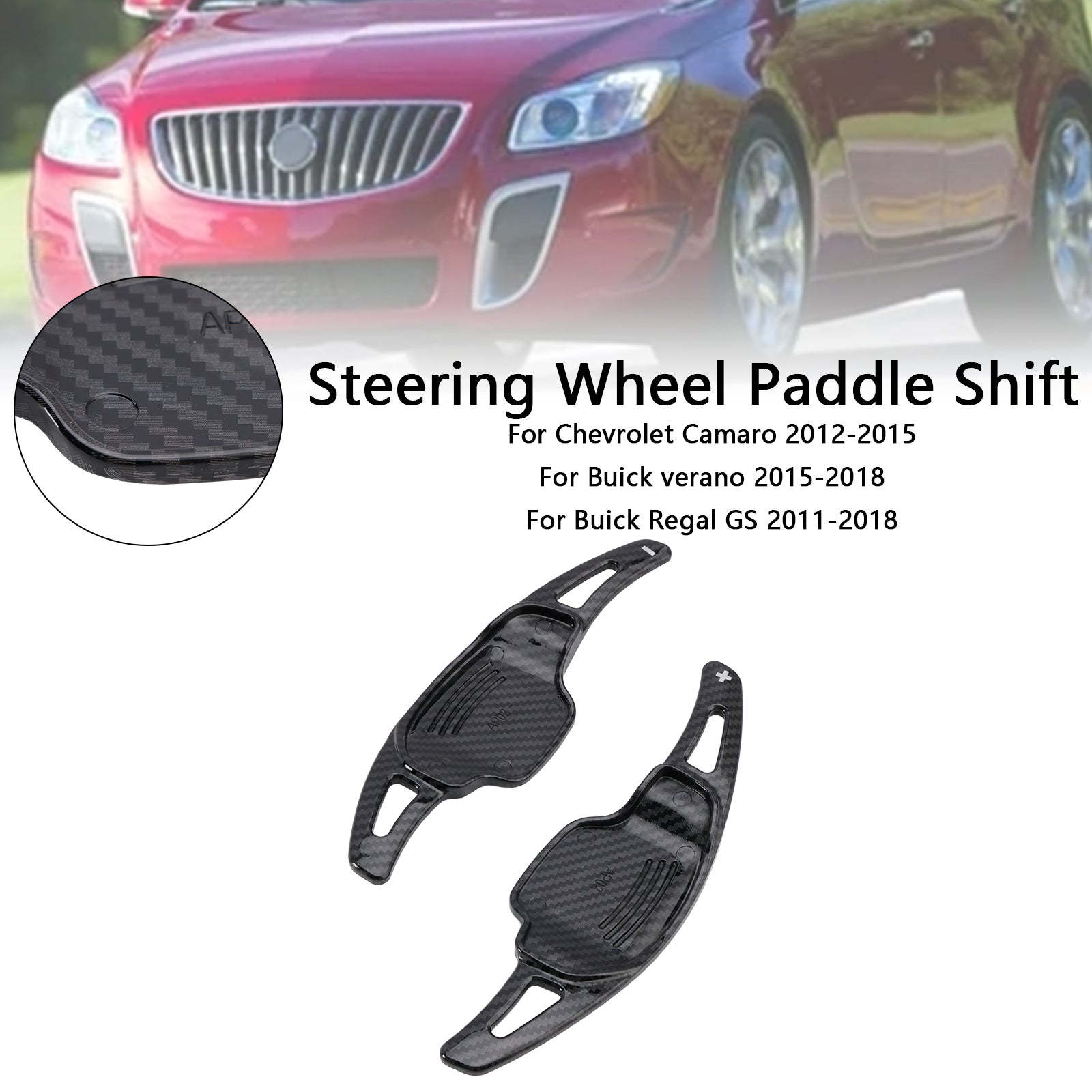 Carbon Look Steering Wheel Paddle Shifter Extension Covers Fit Chevy Camaro