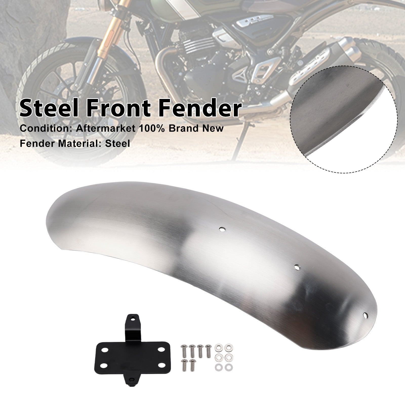 2023-2025 Scrambler 400X Steel Front Fender Mudguard