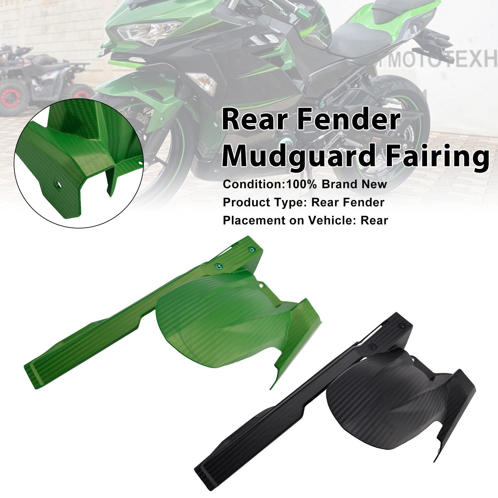 2024-2026 For Kawasaki Ninja 500 / Z500 Rear Fender Fairing