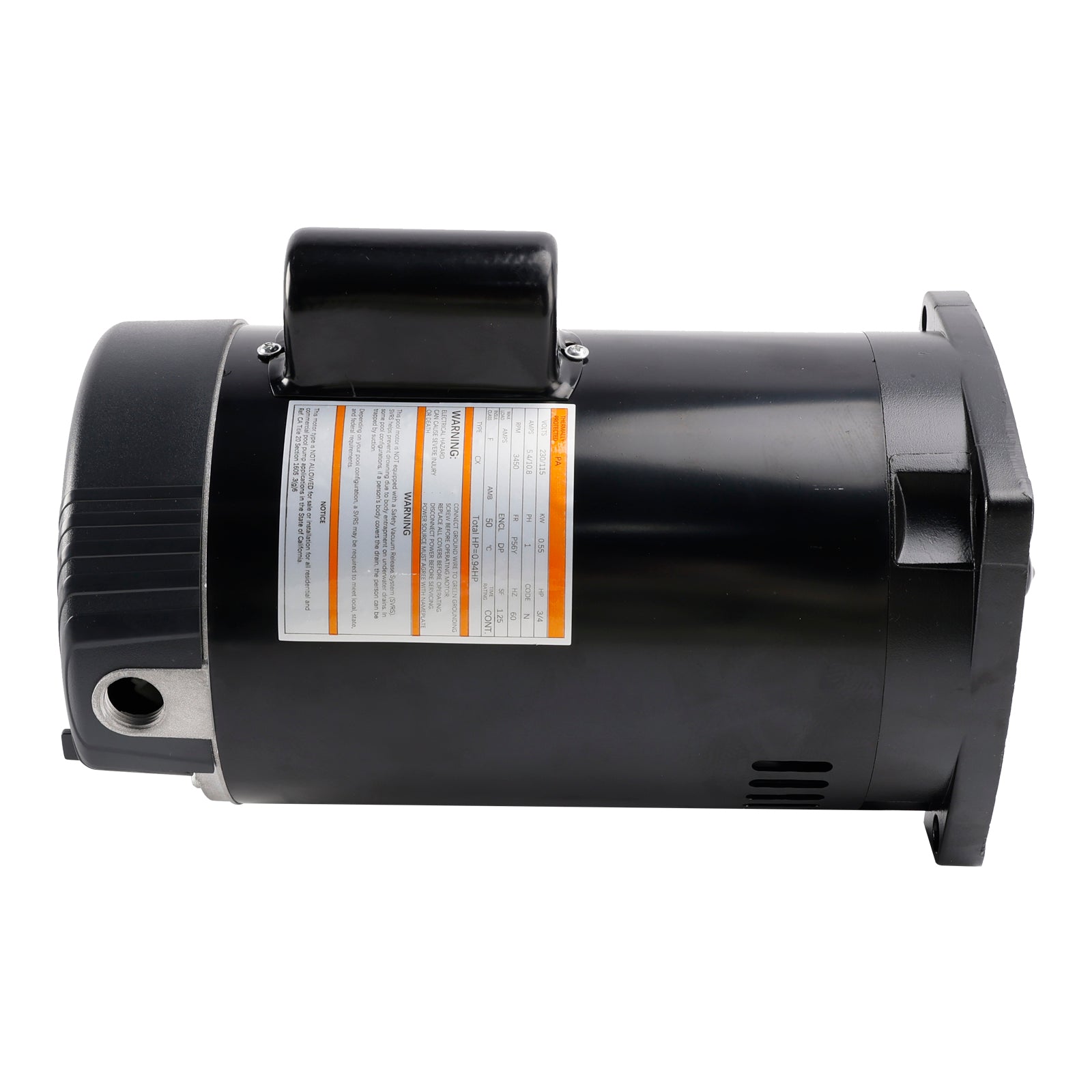 B2852 Square Single Speed Pool Pump Motor 3/4 HP 3450RPM