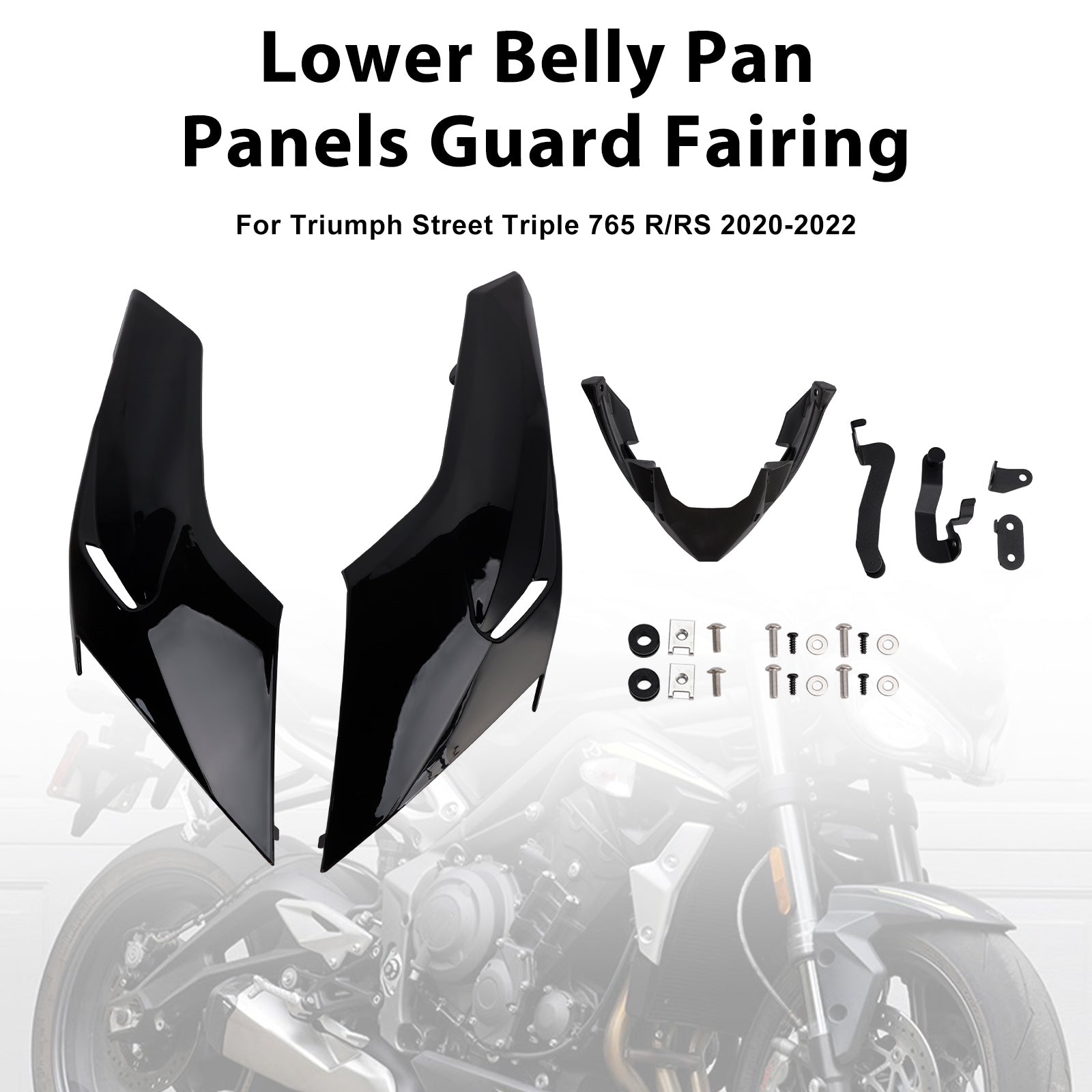 Lower Belly Pan Panels Guard Fairing For Street Triple 765 R/RS 2020-2022
