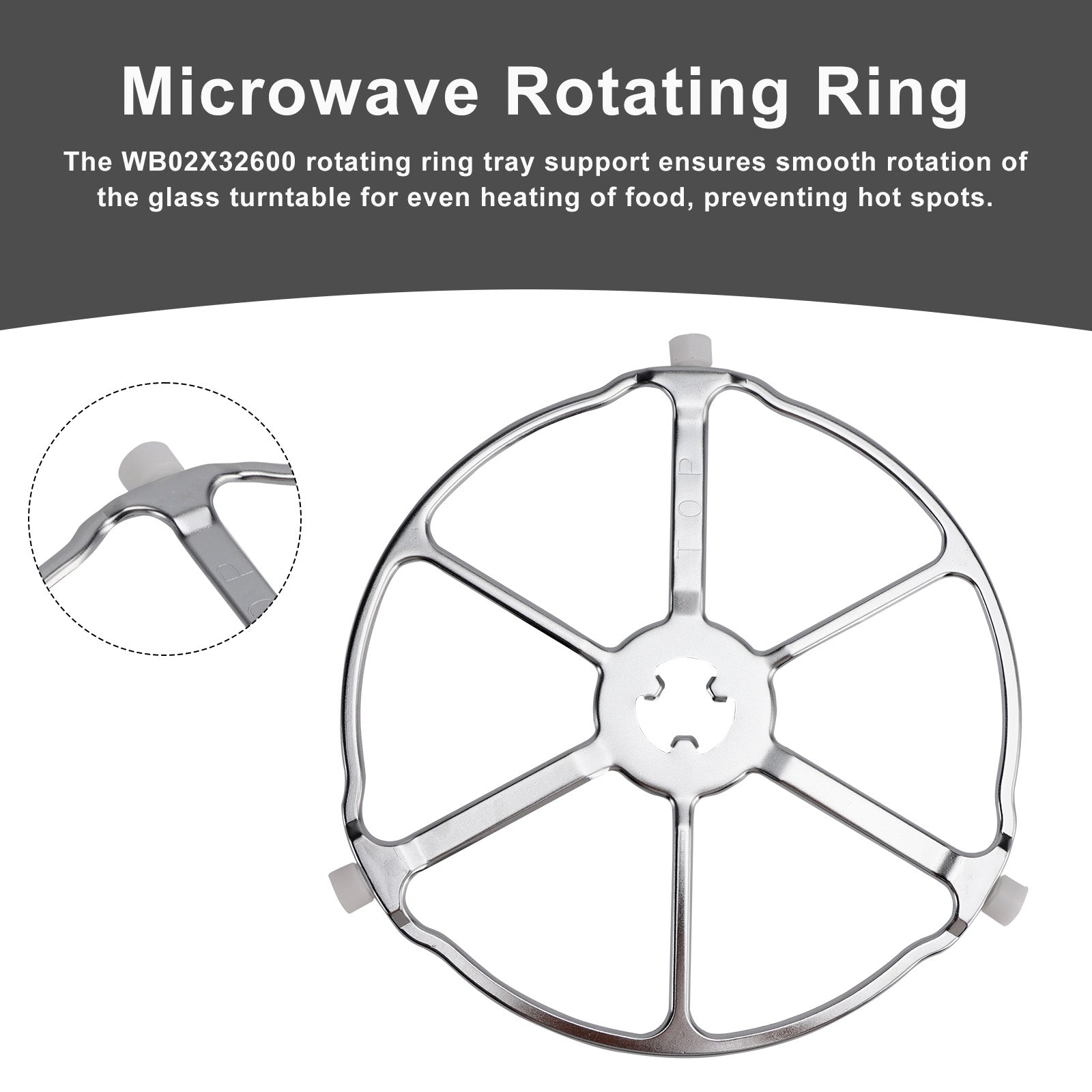 GE Microwave Oven ROLLER RING TRAY SUPPORT WB02X32600 WB06X10651