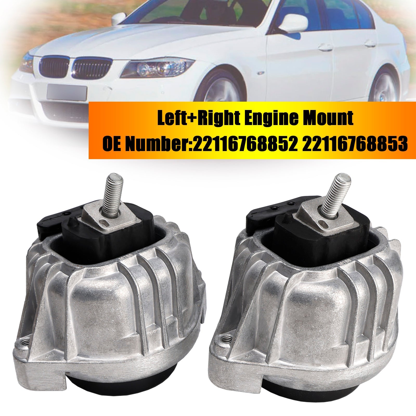2x Left+Right Engine Mount 22116768852 22116768853 For BMW 1 3 X1 Z4 E81 E87 E82