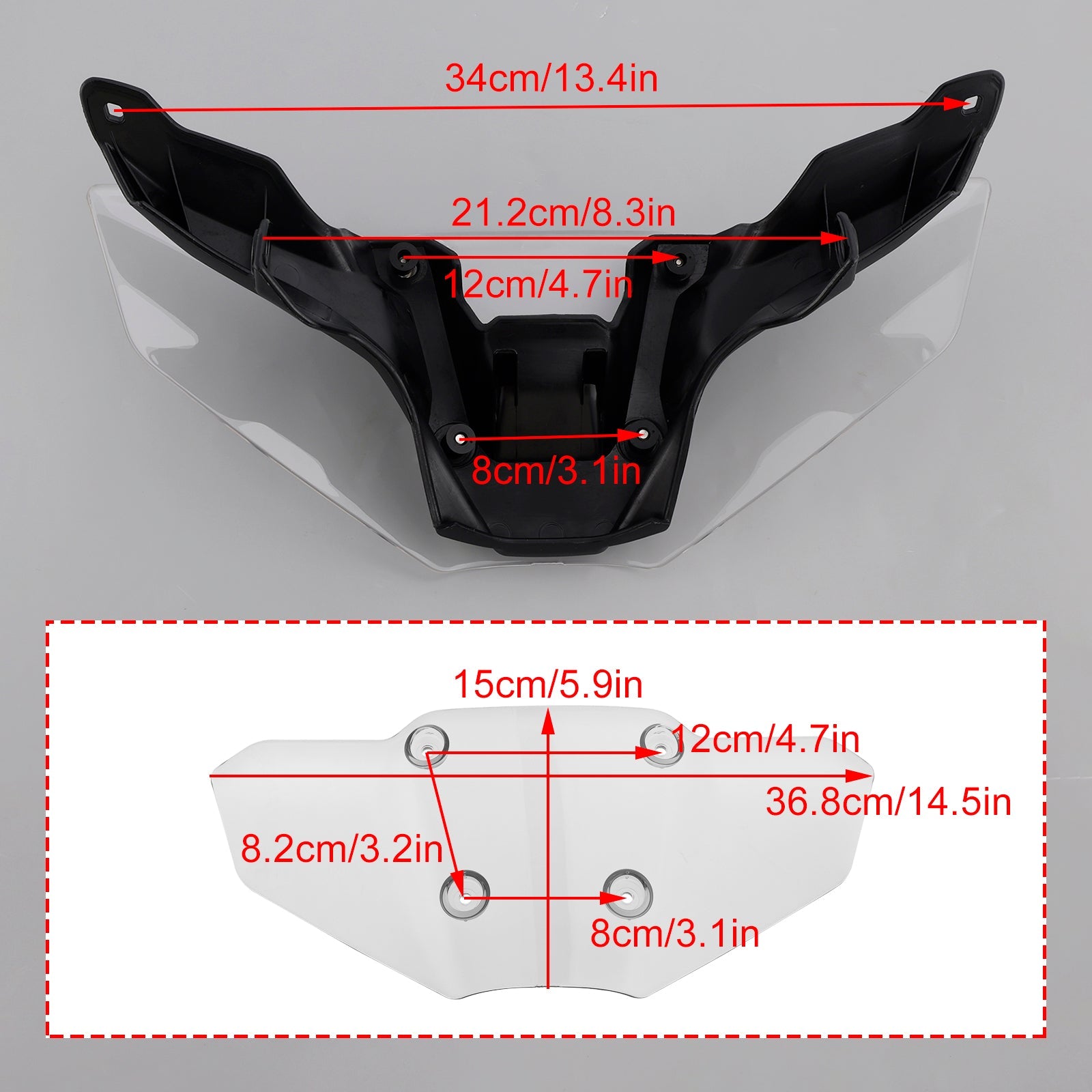 2024-2025 야마하 MT-09/SP ABS 오토바이 윈드실드 윈드스크린