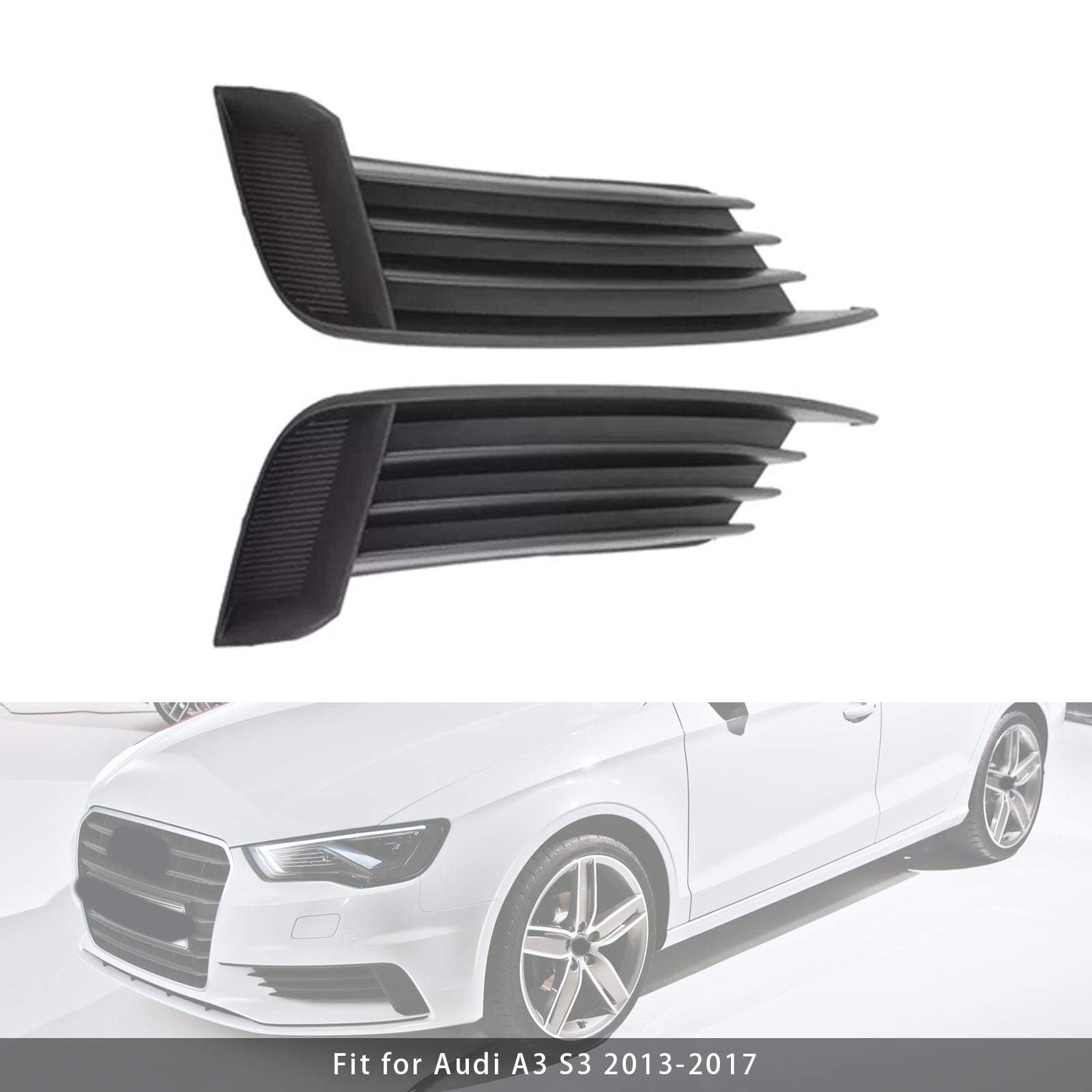 2013-2017 Audi A3 S3 2X Car Front Bumper Fog Light Grilles