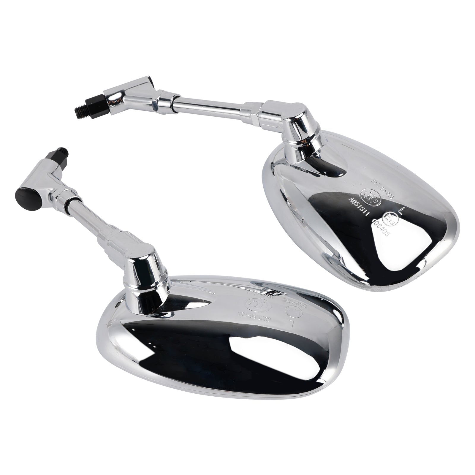 Set of 2 Chrome Rearview Mirrors For Honda VTX1300S 2003-2007 VTX1800C 2002-2006