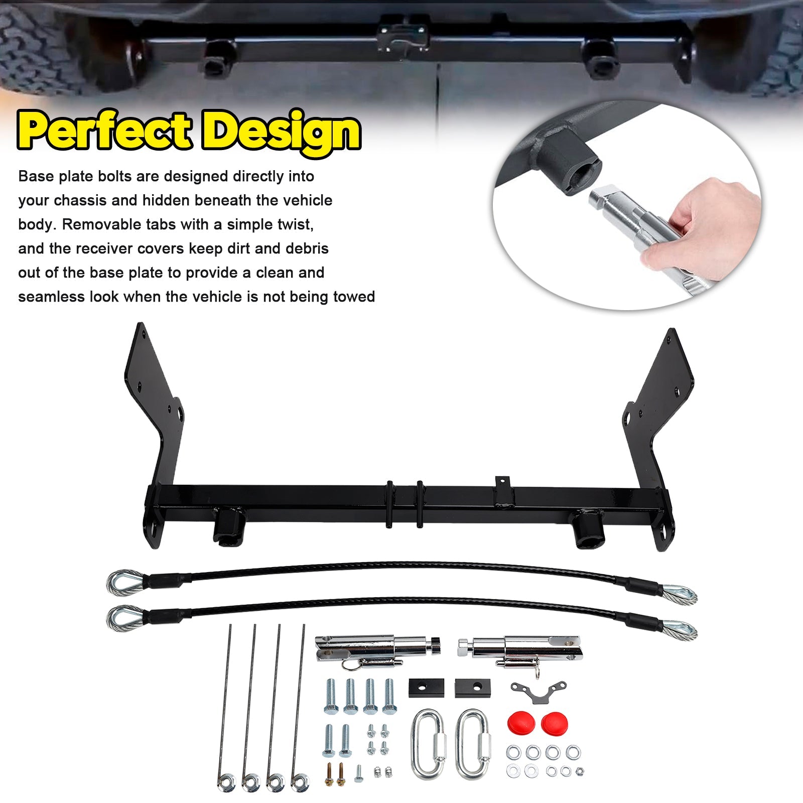 2018-2025 Jeep Wrangler JL JLU All Models BX1139 Tow Bar Base Plate Bracket