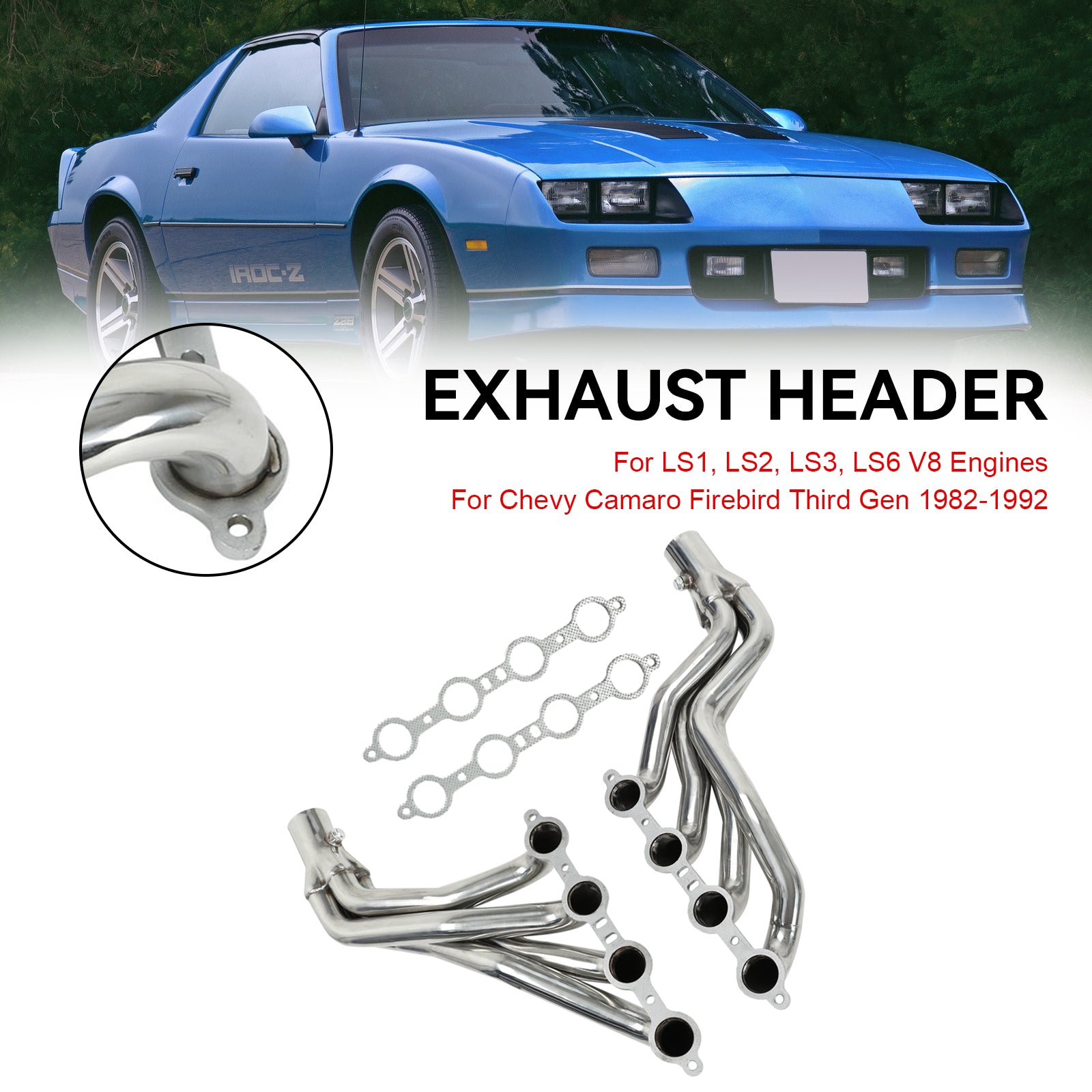 Stainless Steel Headers LS Swap Fit Camaro Firebird 82-92 Third Gen F-Body