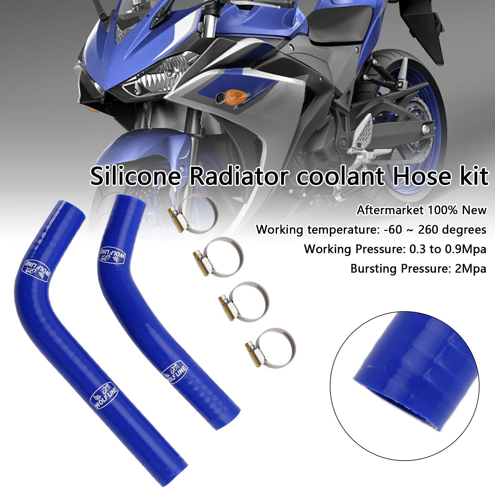 Silicone Radiator coolant Hose For Yamaha MT-03 MT-25 YZF R3 R25 2015-2024