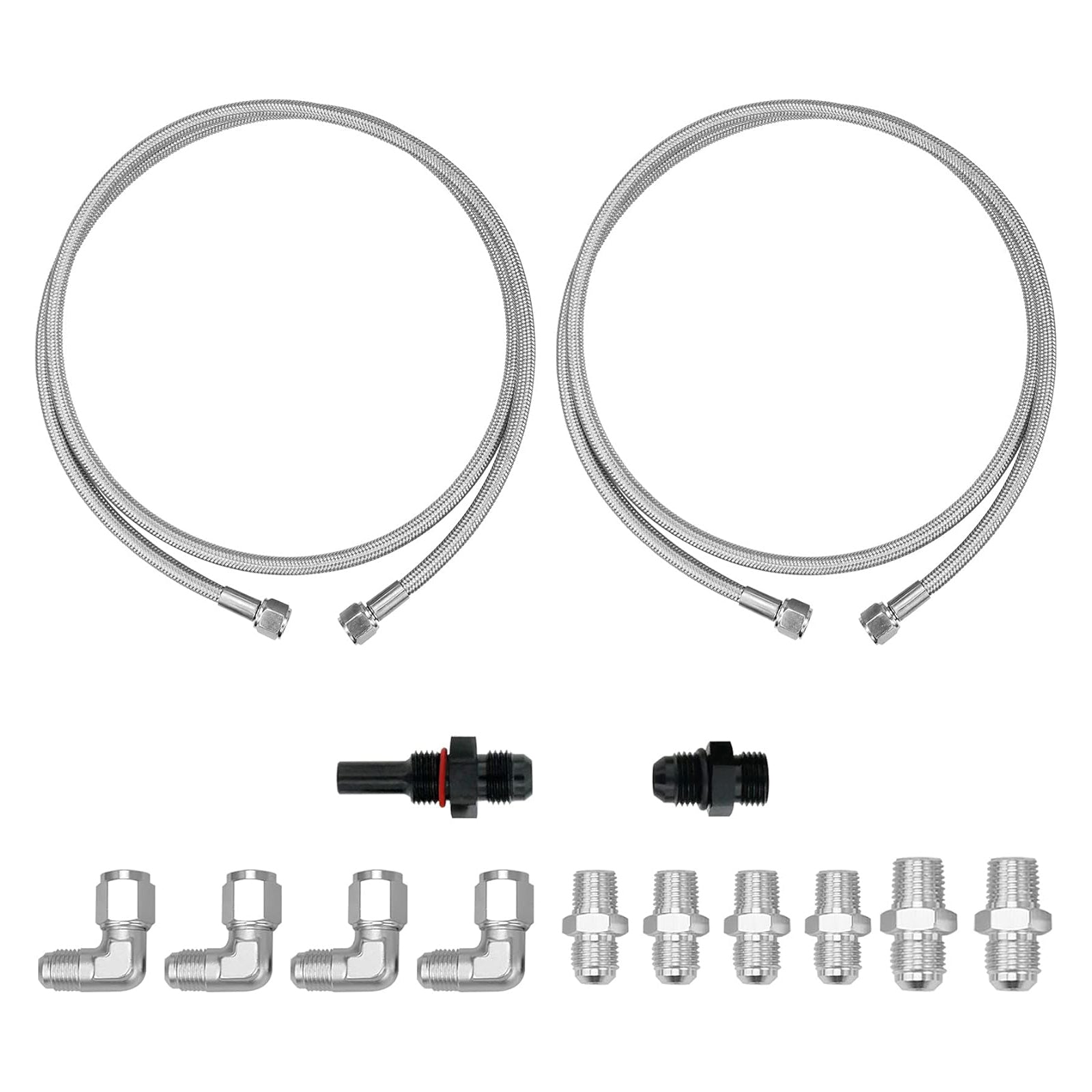 70" SS Braided Transmission Cooler Hose Line For Turbo 700R4-4L60-4L60E - 4L65E