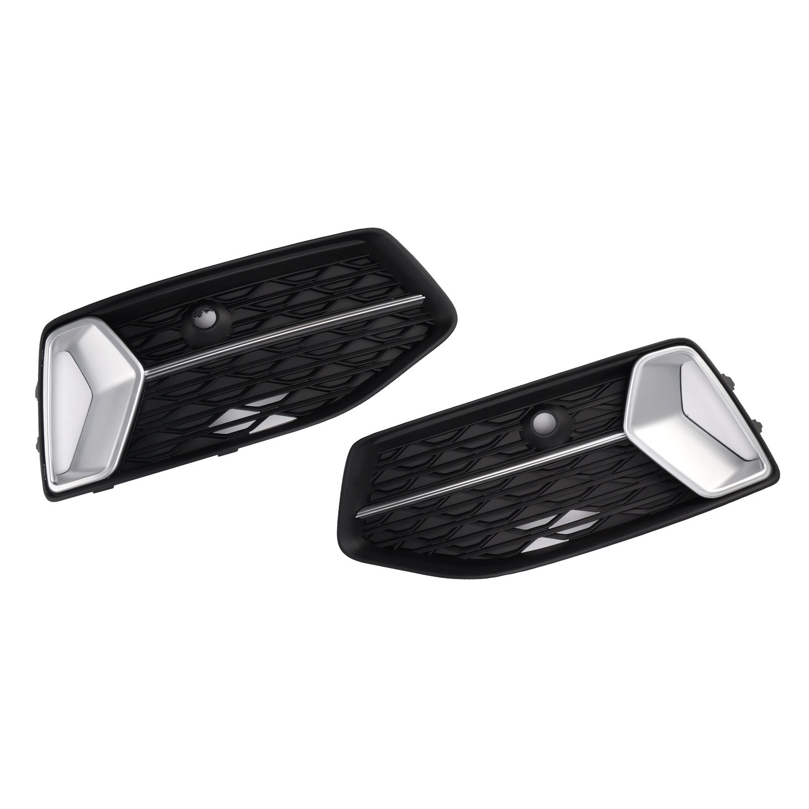 2PCS Front Bumper Grille Grill Fog Light Cover Fit Audi A6 C8 2019-2023