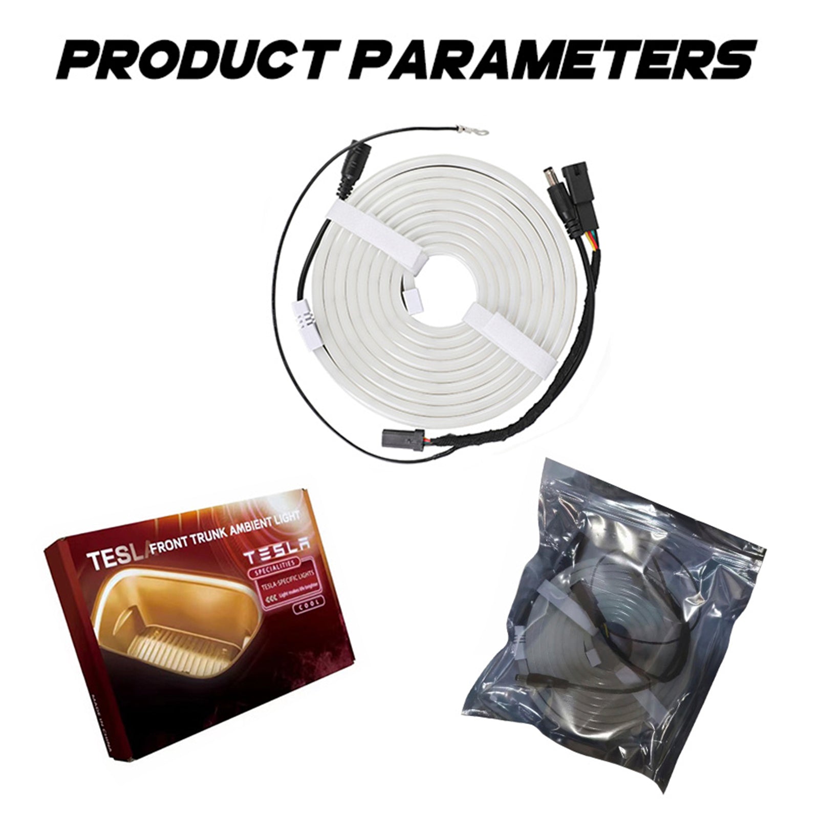 Front Trunk Ambient Atmosphere LED Light Strip White For Tesla Model 3/Y