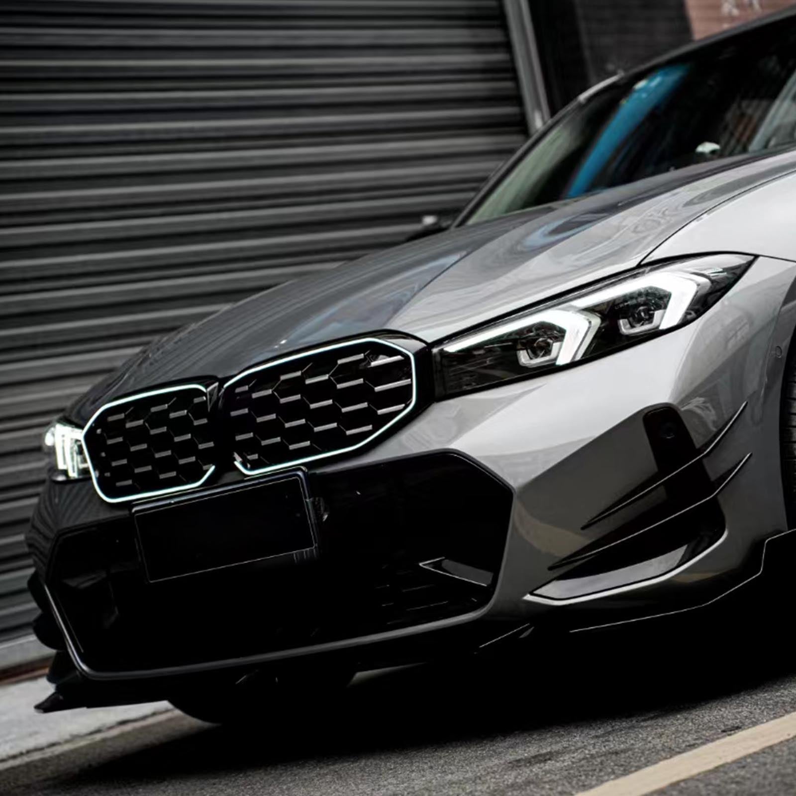 BMW Serie 3 G20 G28 2023-2024 Malla de rejilla delantera plateada y negra diamante