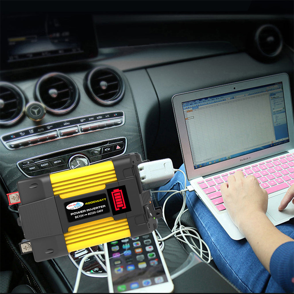 4000W 차량용 사인파 인버터 (LED 디스플레이 포함) DC 12V ~ AC 220V 인버터