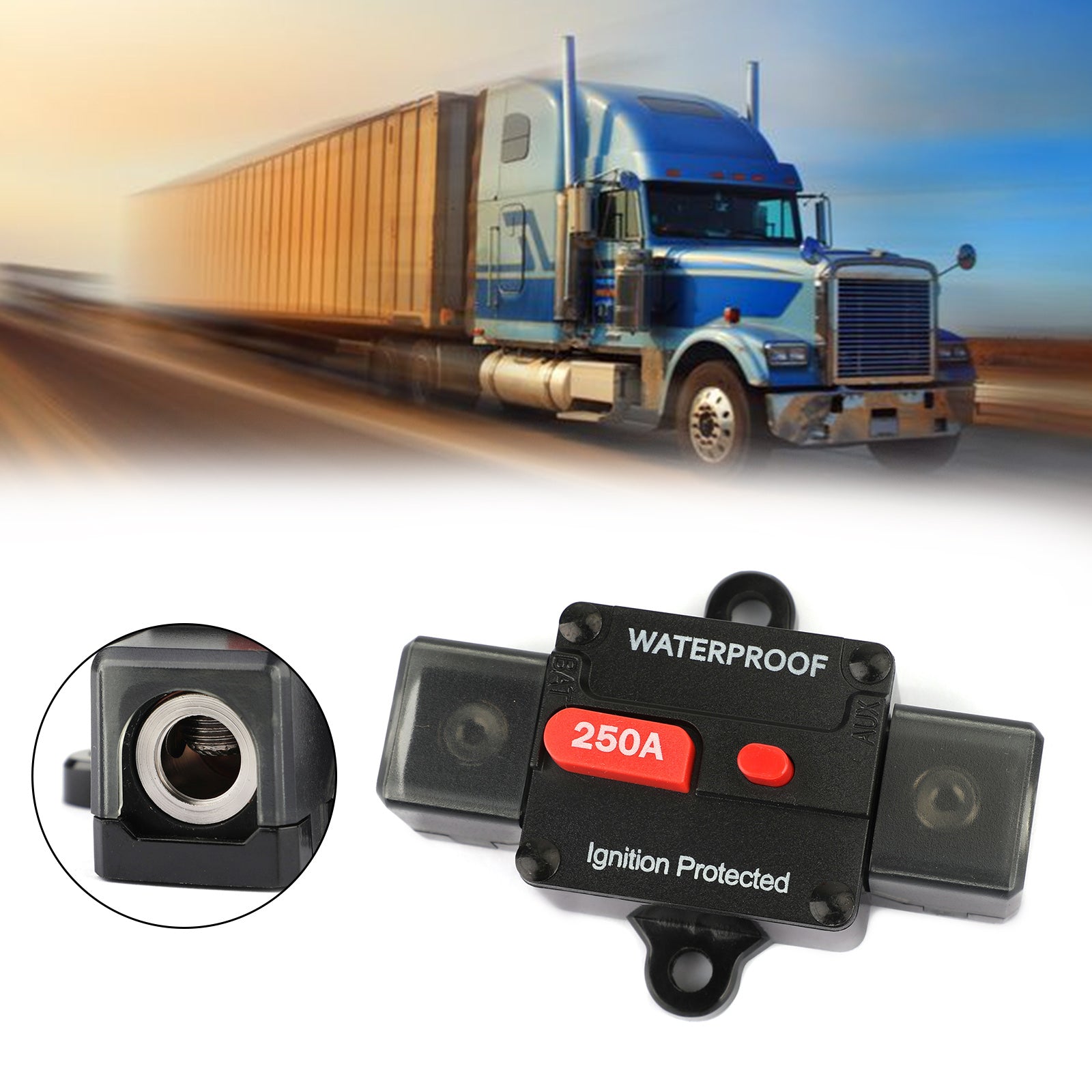 250A 회로 차단기 점화 보호 인라인 리셋 퓨즈 교체 (자동차 해양용) 250A 회로 차단기 점화 인라인 자동 리셋 퓨즈 교체 (자동차 해양용) 250A AMP 회로 차단기 점화 인라인 리셋 퓨즈 교체 (자동차 해양용)