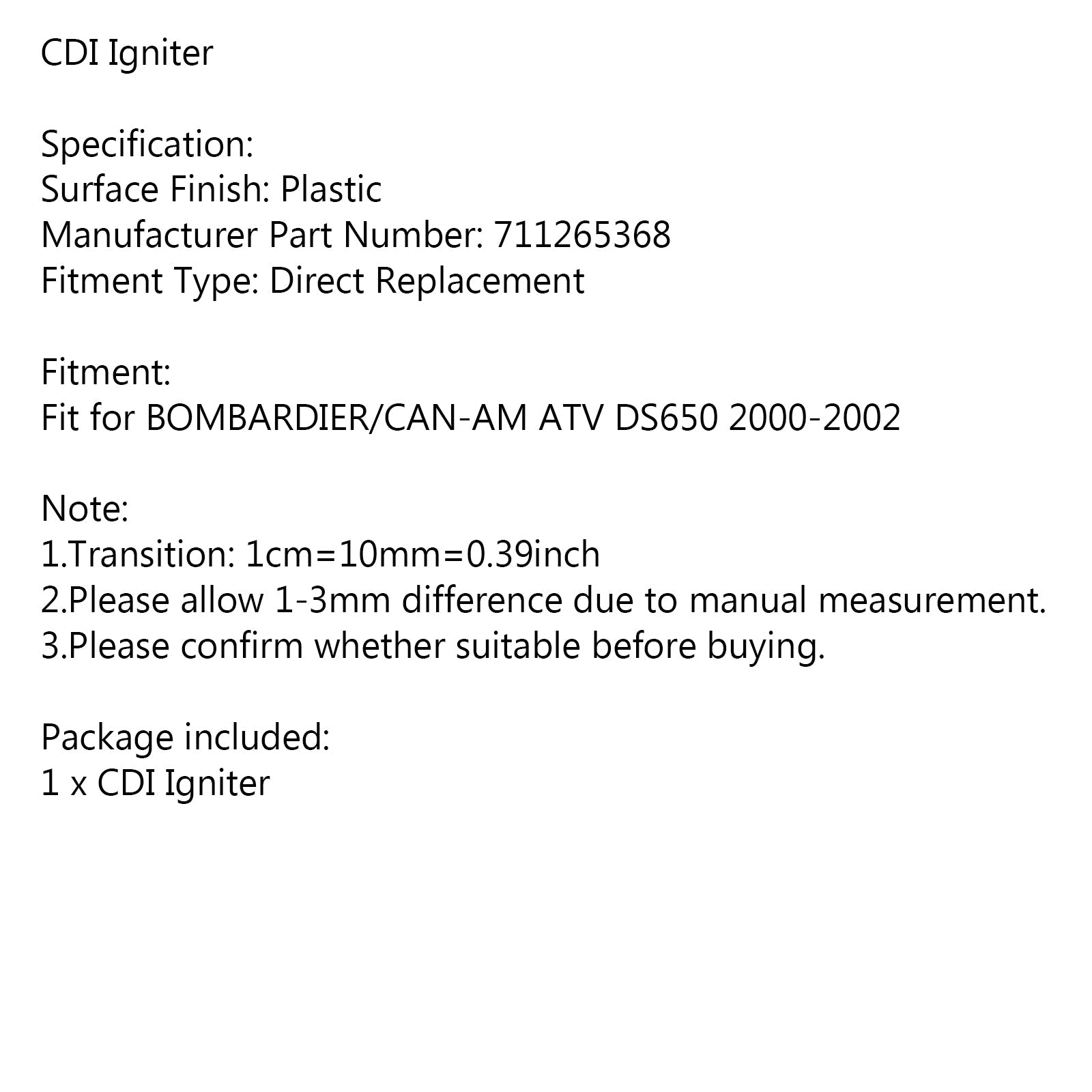 CDI Amplifier Box fit for Bombardier Can-Am DS650 DS 650 2000-2002 / 711265368 Generic