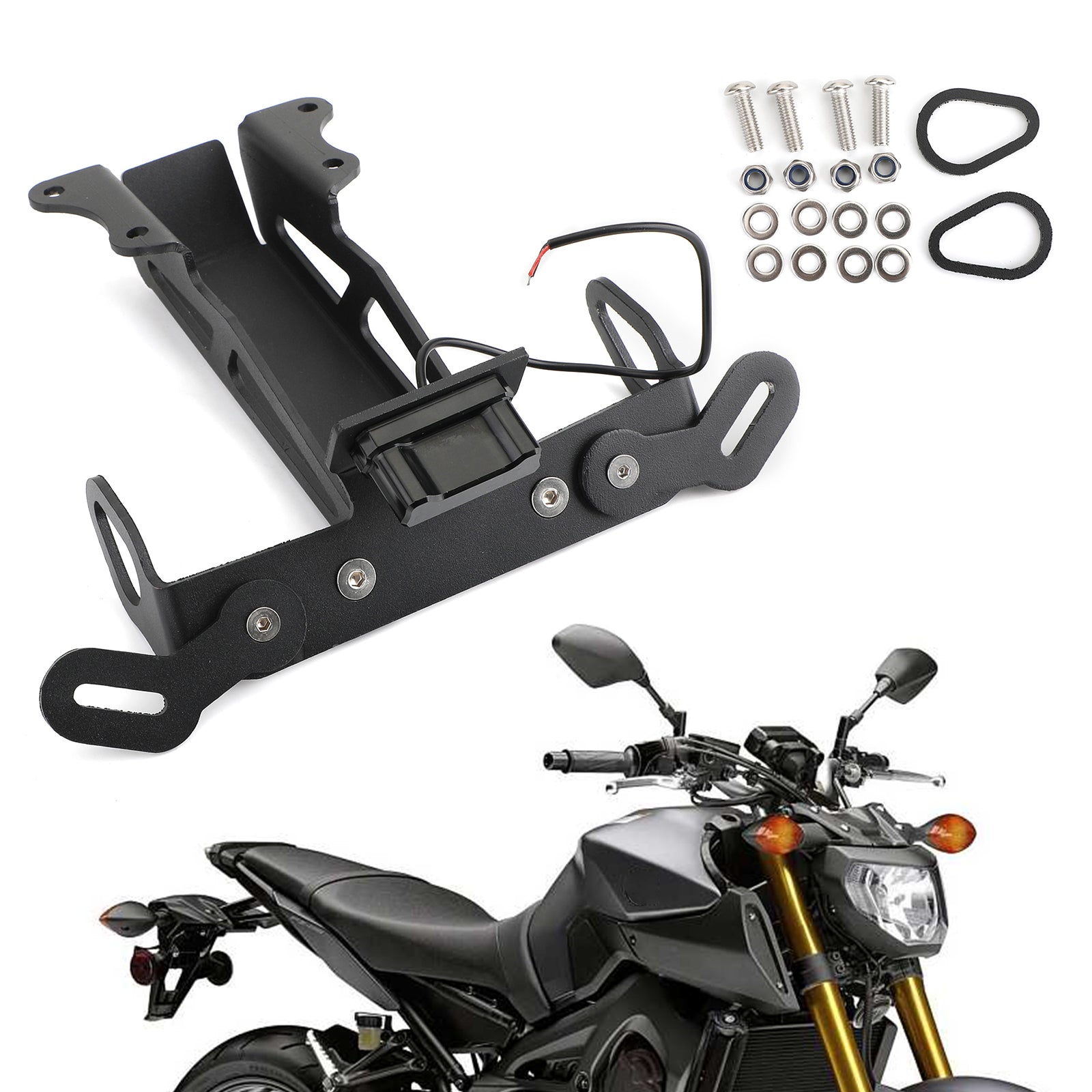 Rear License Plate Holder Bracket For YAMAHA FJ-09 / MT-09 Tracer 2015-2018 Generic