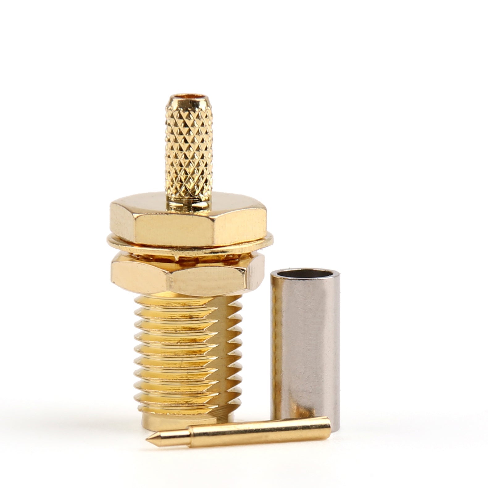 10Pcs Connector RP-SMA Female Jack Bulkhead Crimp RG174 RG316 LMR100 Cable