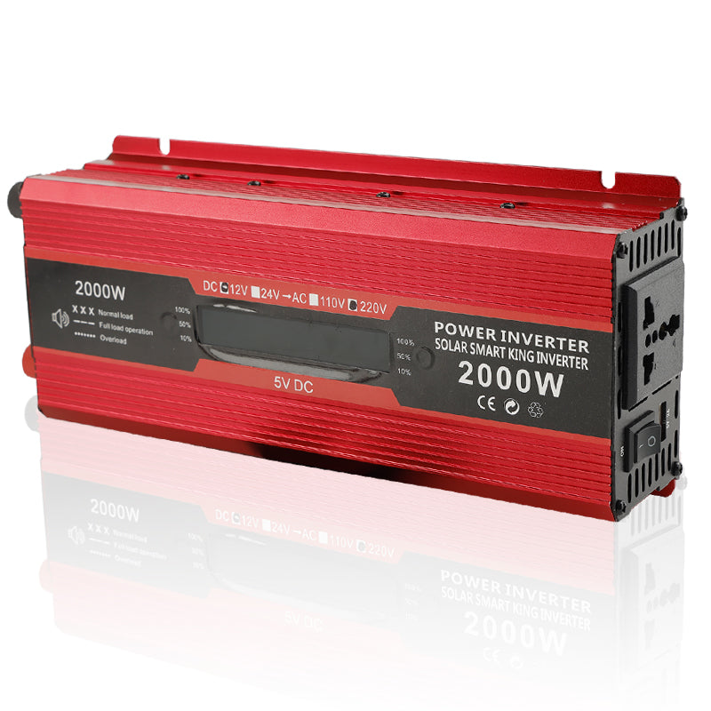 자동차 전원 변환기 인버터 DC 12V ~ AC 220V LCD 2000W 변압기 LED 디스플레이