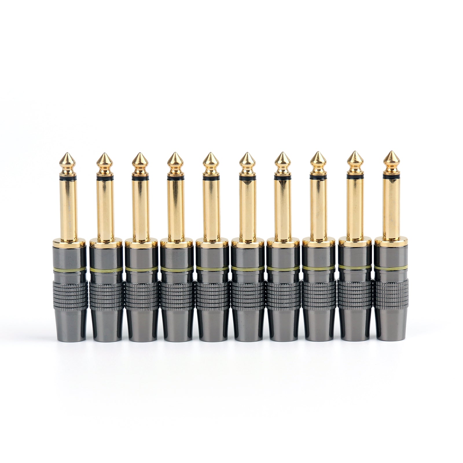 10 piezas de cobre de alta calidad 6,3mm 1/4 "Mono Jack conector de enchufe soldadura