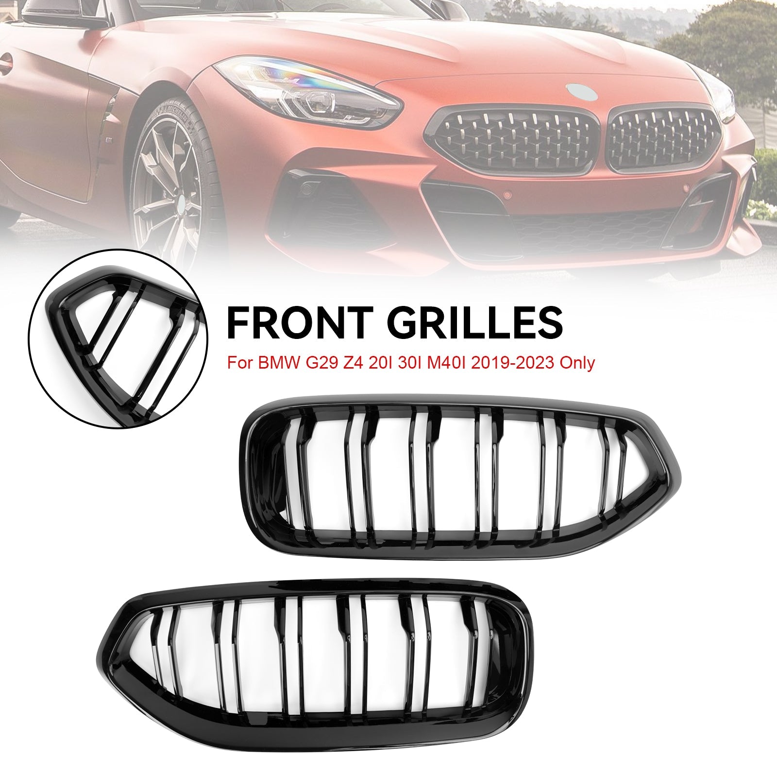 BMW G29 Z4 20I 30I M40I 2019-2023 Parrilla frontal tipo riñón negra brillante