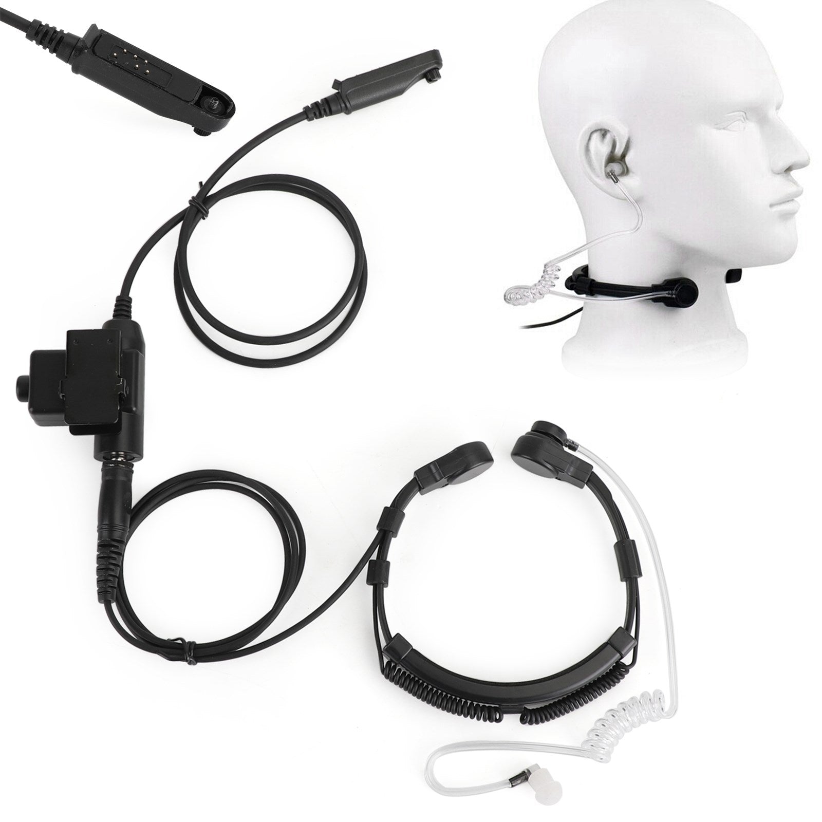 Waterproof Hands-Free Throat Mic – Compatible with BaoFeng BF-UV9R, BF-UV9Rplus