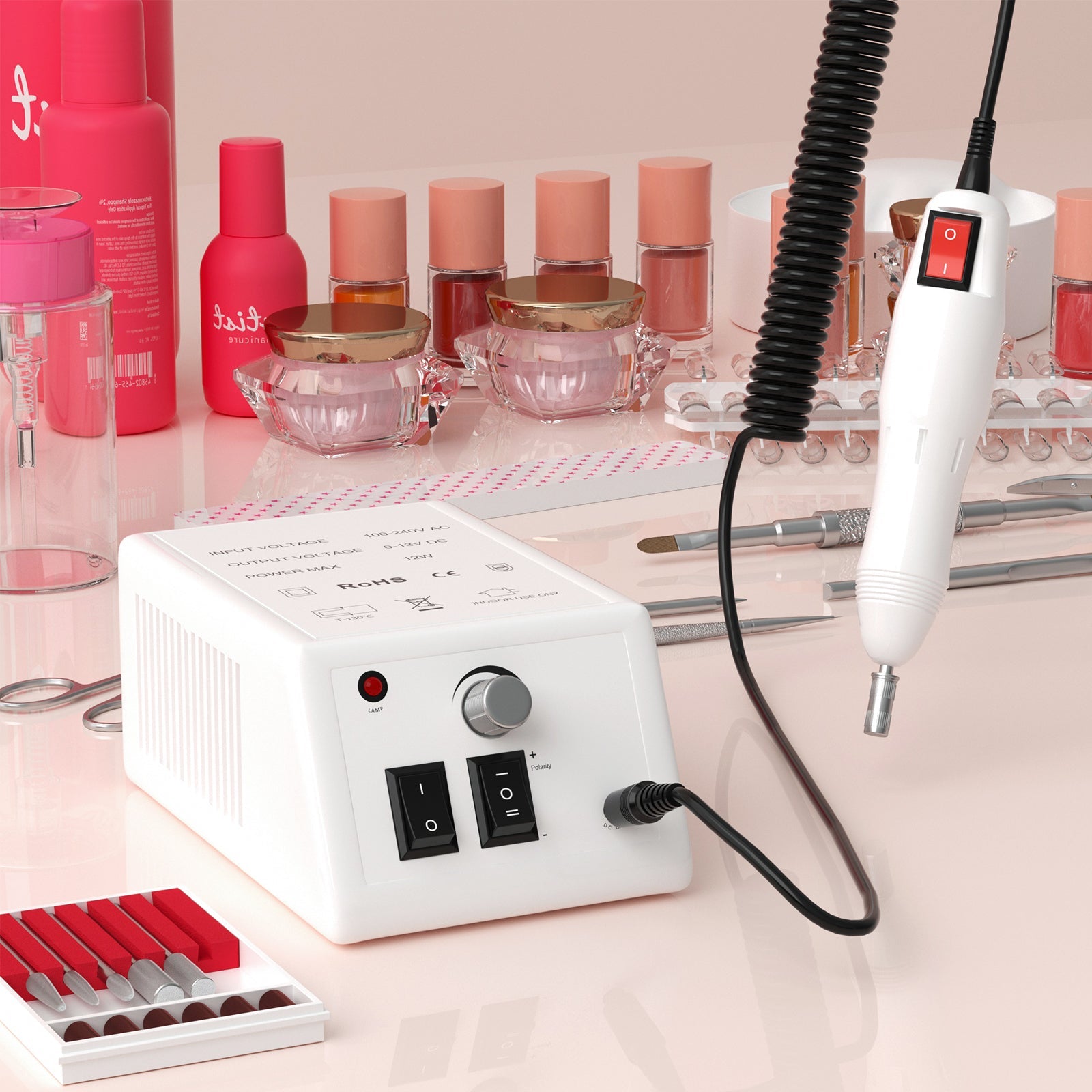 Electric Drill Nail File Acrylic Art File Manicure Pedicure 20000RPM Machine US