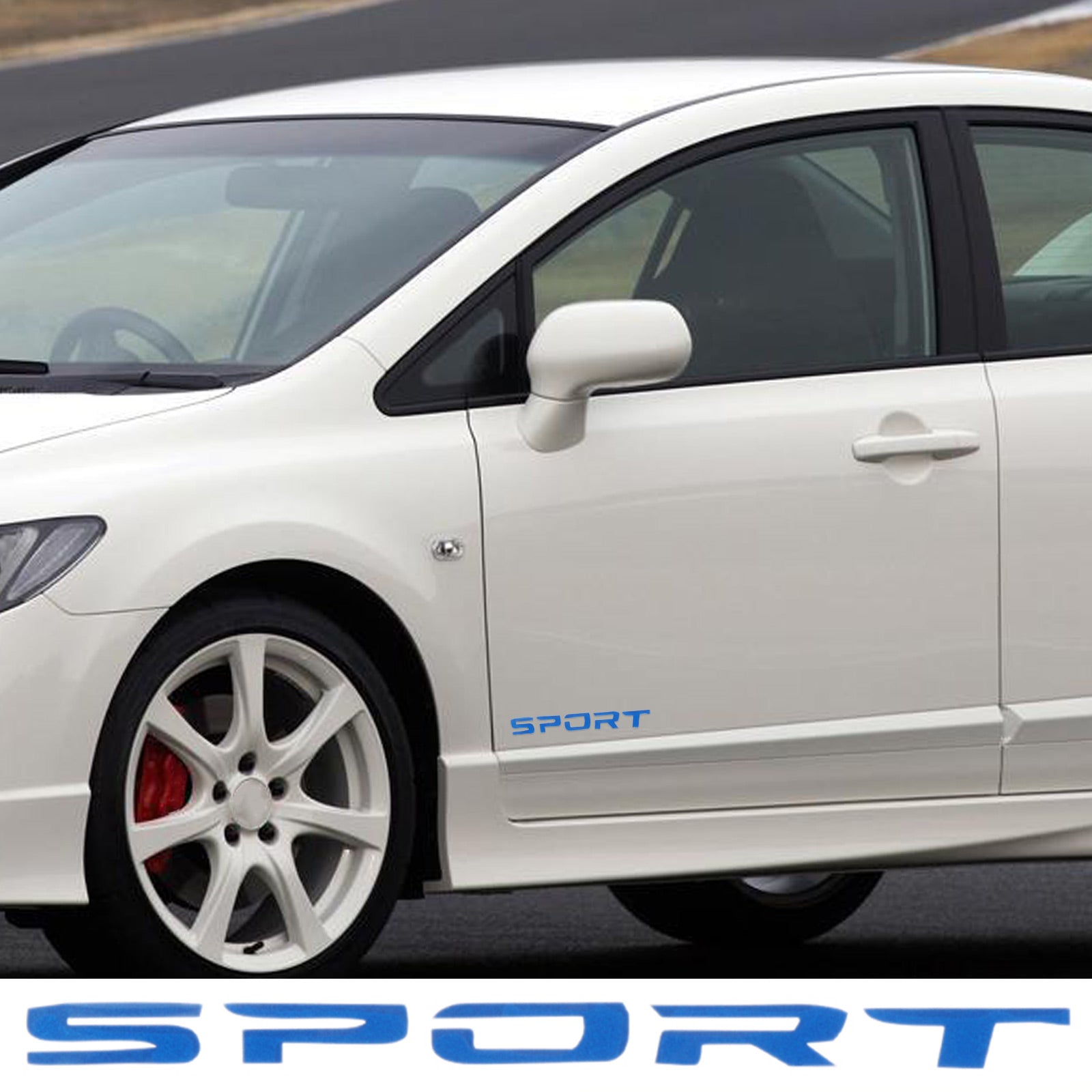 4x 스포츠 스타일 자동차 림 휠 허브 레이싱 스티커 그래픽 데칼 스트립 블루