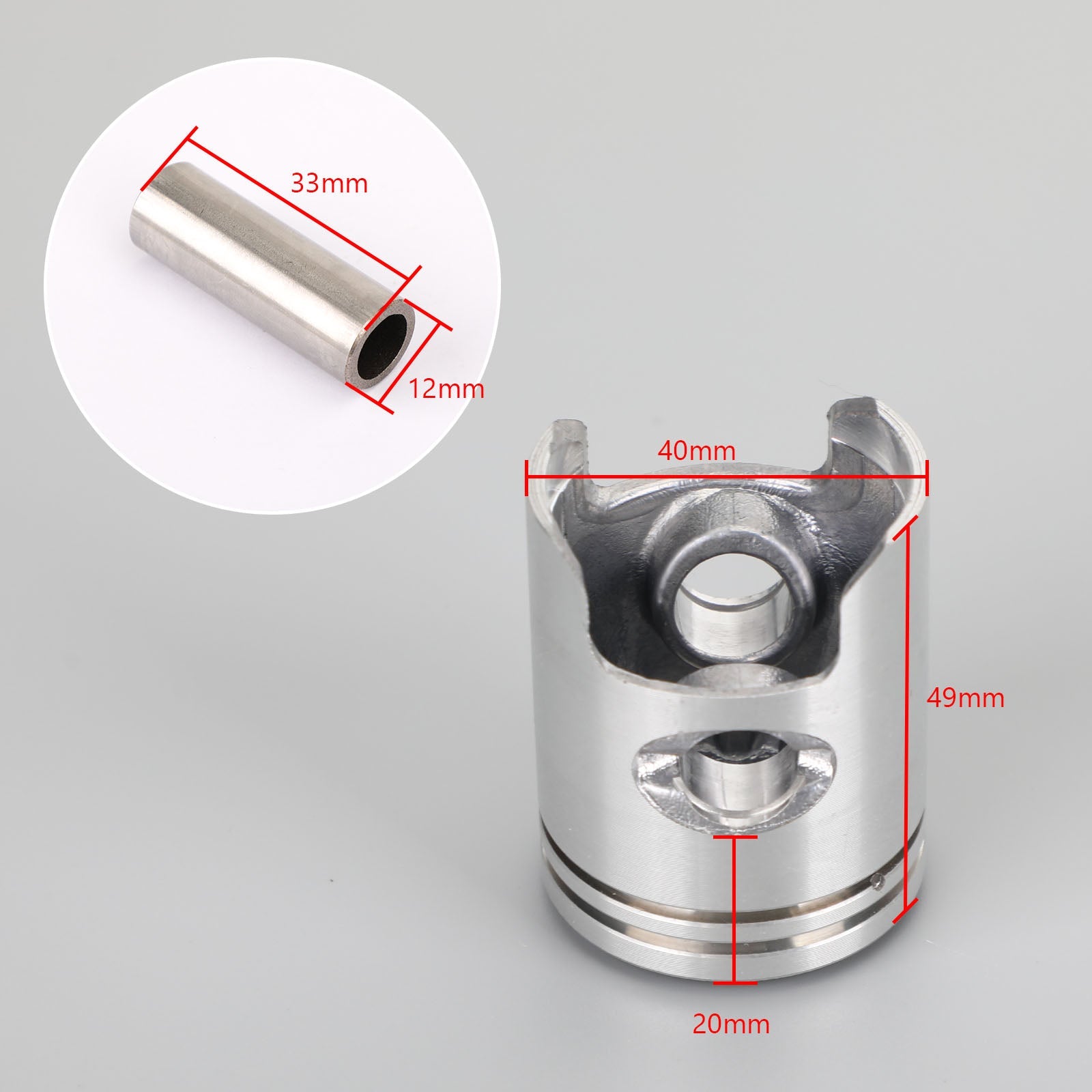 혼다 라이브 디오 ZX50 토픽 WW50 리드 NH50 STD(40mm) 0.25MM(40.25mm) 0.50MM(40.50mm) 보어 크기 일반용 피스톤 링 핀 클립 키트