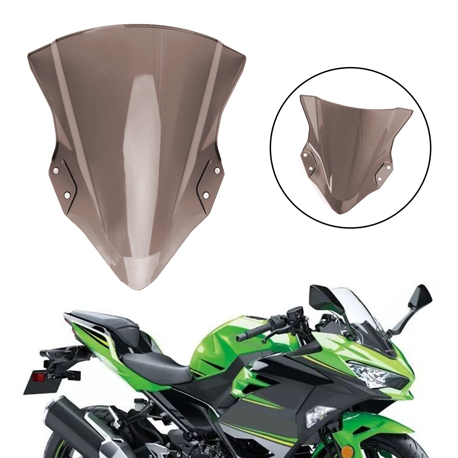 ABS Plastic Motorcycle Windshield Windscreen For Kawasaki 2018-2022 Ninja 400 Generic