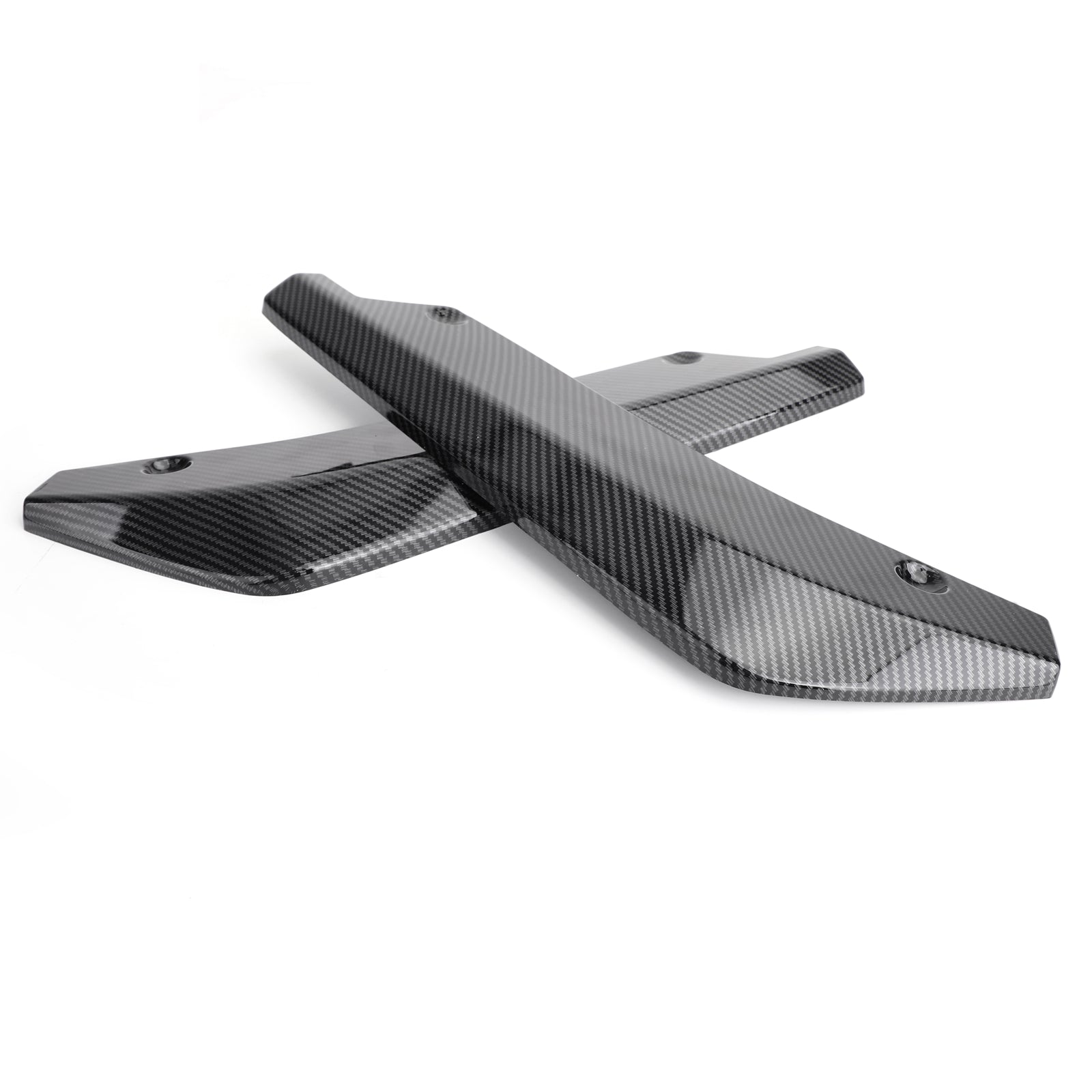 2PCS 자동차 리어 범퍼 핀 카나드 스플리터 디퓨저 발렌스 스포일러 립 카본 파이버 룩 제네릭