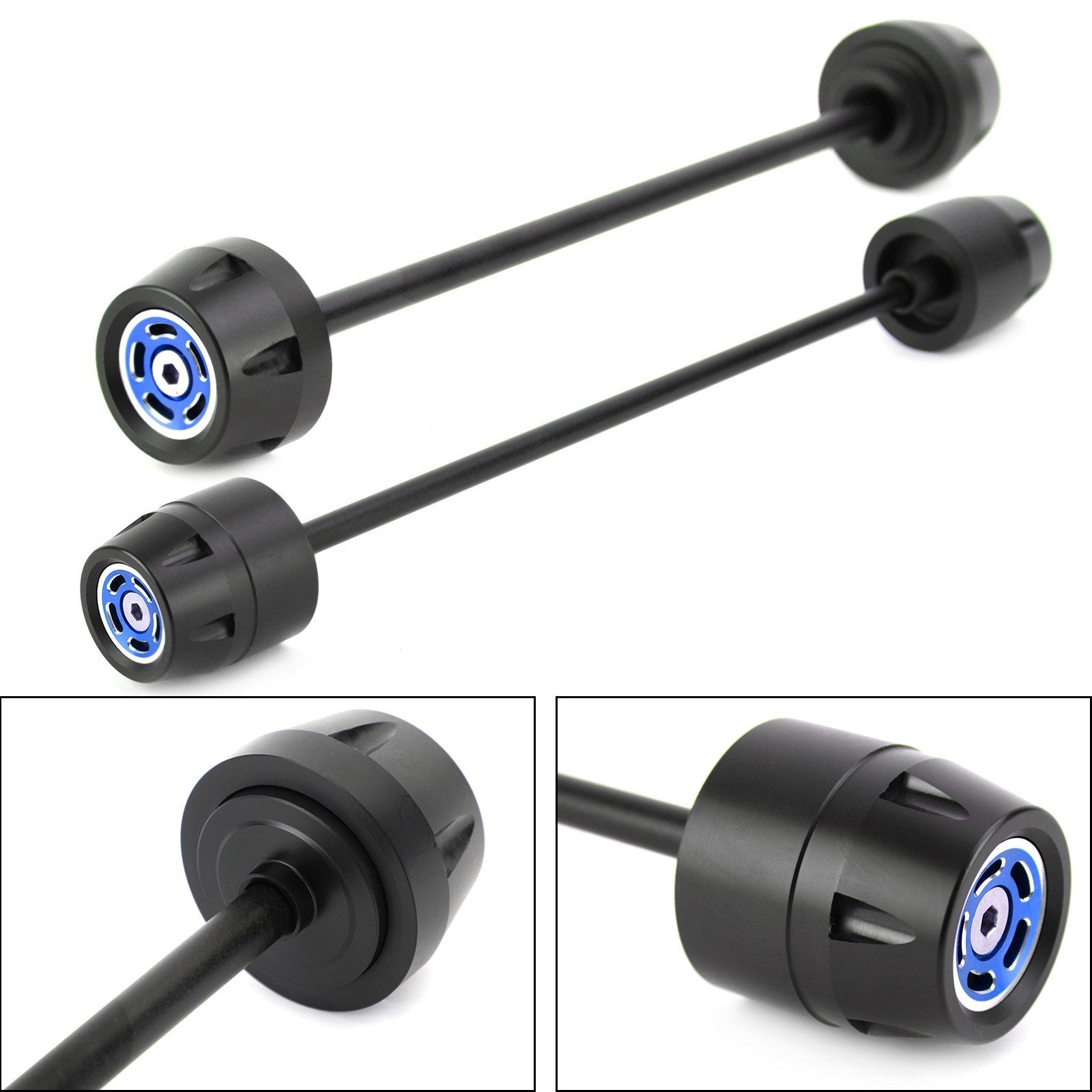 FRONT + REAR Axle Fork Wheel Slider Blue Fit for Ducati Scrambler 400 800 1100 Generic