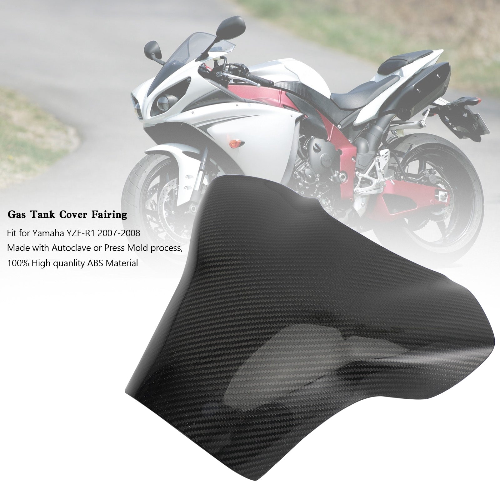 Yamaha YZF-R1 2007-2008 Carbon fiber Gas Tank Cover Panel Fairing Protector