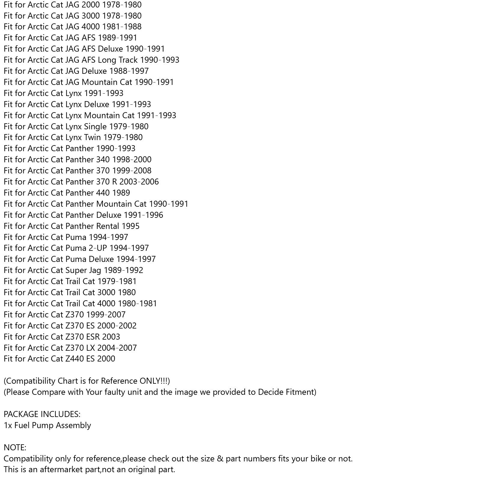 Polaris SWE NOR FIN Startrak Longtrak Sprint 3083436 3083238 일반용 연료 펌프