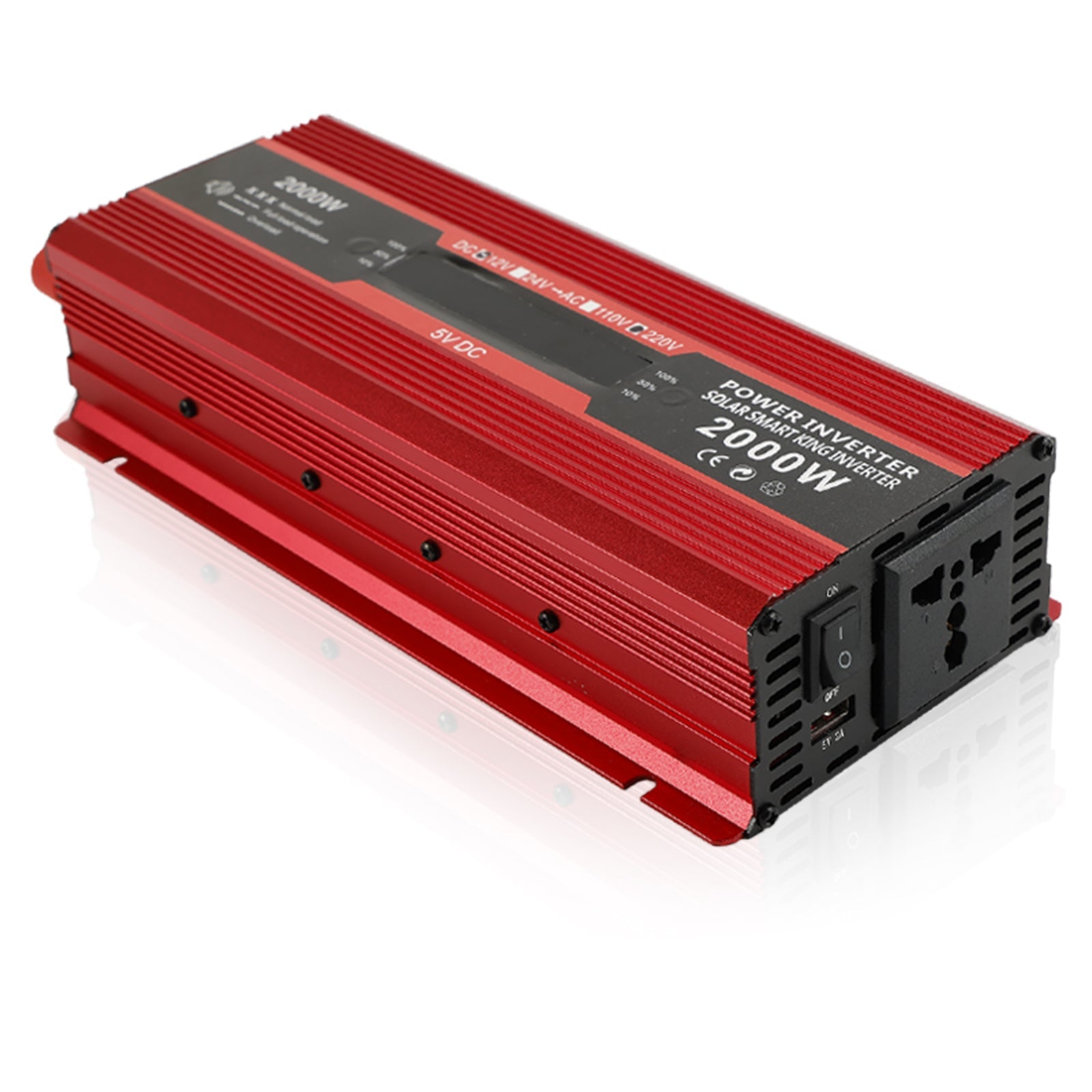 자동차 전원 변환기 인버터 DC 12V ~ AC 220V LCD 2000W 변압기 LED 디스플레이