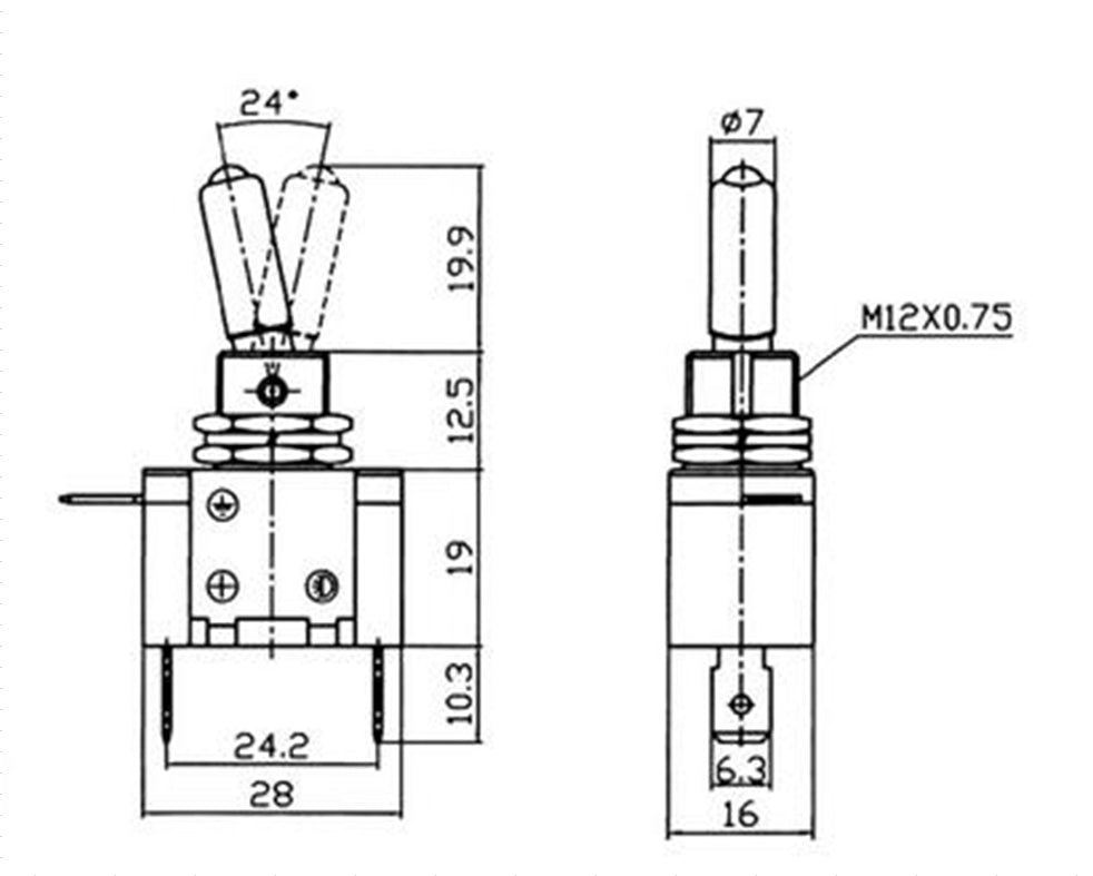 1Pcs 2 Terminal 4Pin ON-OFF 15A 250V Toggle Switch Boot DPST Industrial Grade