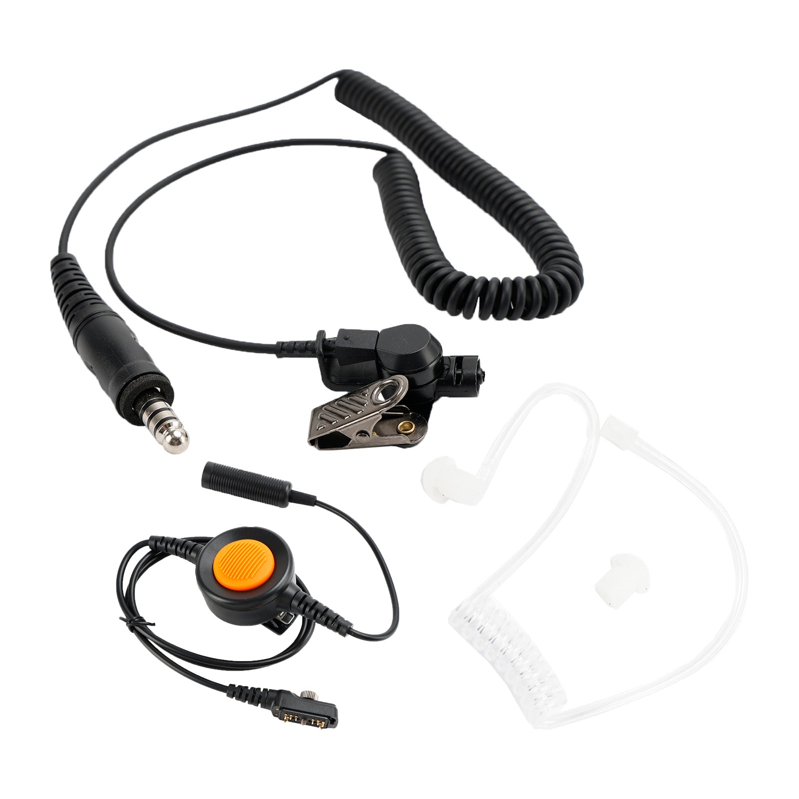 7.1-A3 Single Transparent Tube Headset 6-Pin U94 PTT For Hytera PD780/700G/785