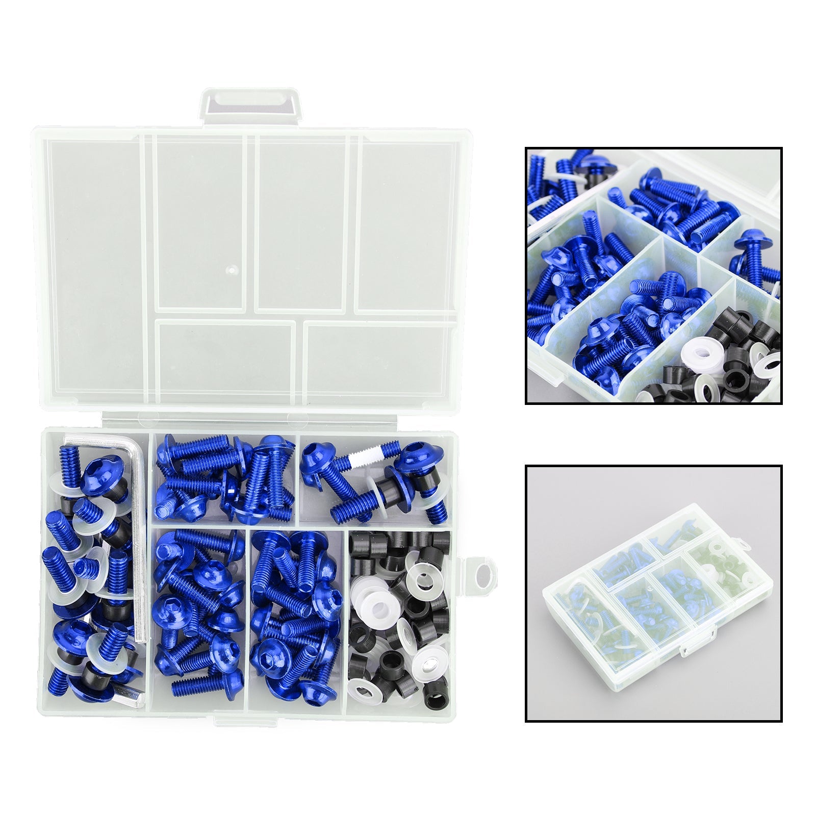 158pcs Motorbike Blue Fastener Clip Screw Kit Windscreen Fairing Bolt Universal Generic