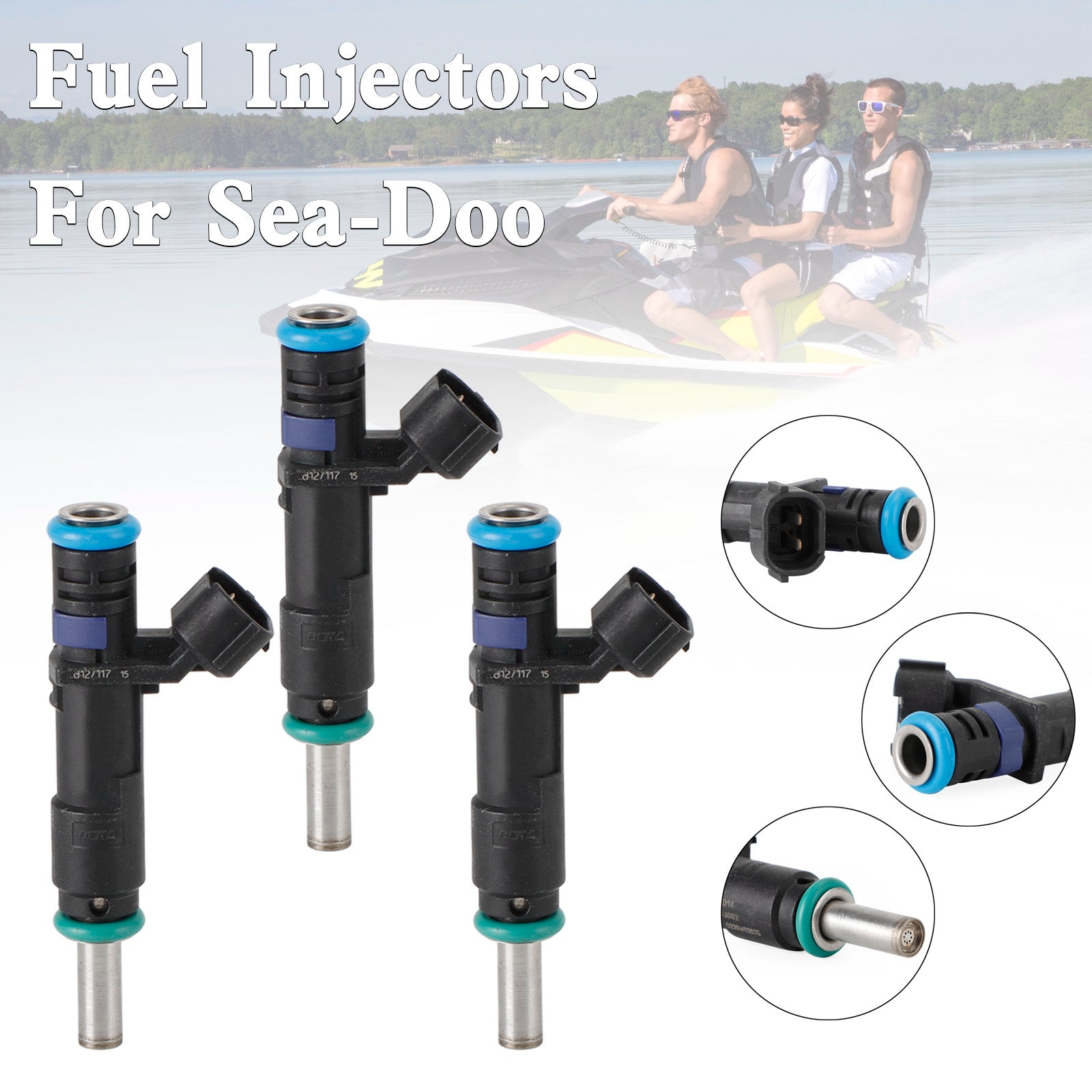 3PCS 2011-2015 Seadoo GTI 130/SE 130 GTS 130 420874836 Fuel Injectors 420874848