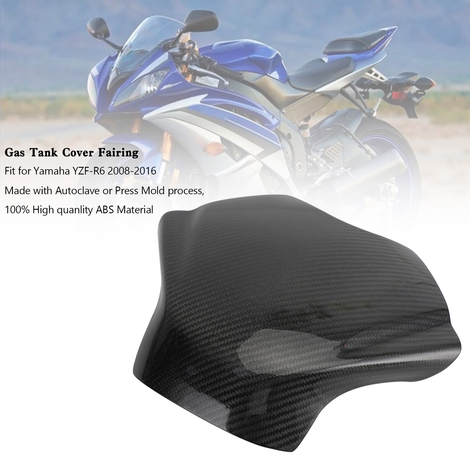 Yamaha YZF-R6 2008-2016 Carbon fiber Gas Tank Cover Panel Fairing Protector