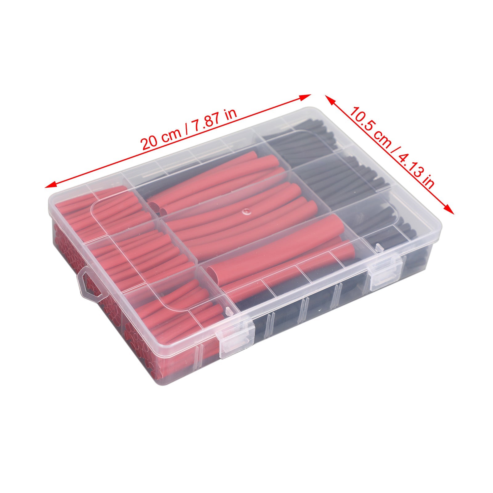 300Pcs 3:1 Dual Wall Adhesive Heat Shrink Tubing 10 Sizes 2 Color Kit Black Red
