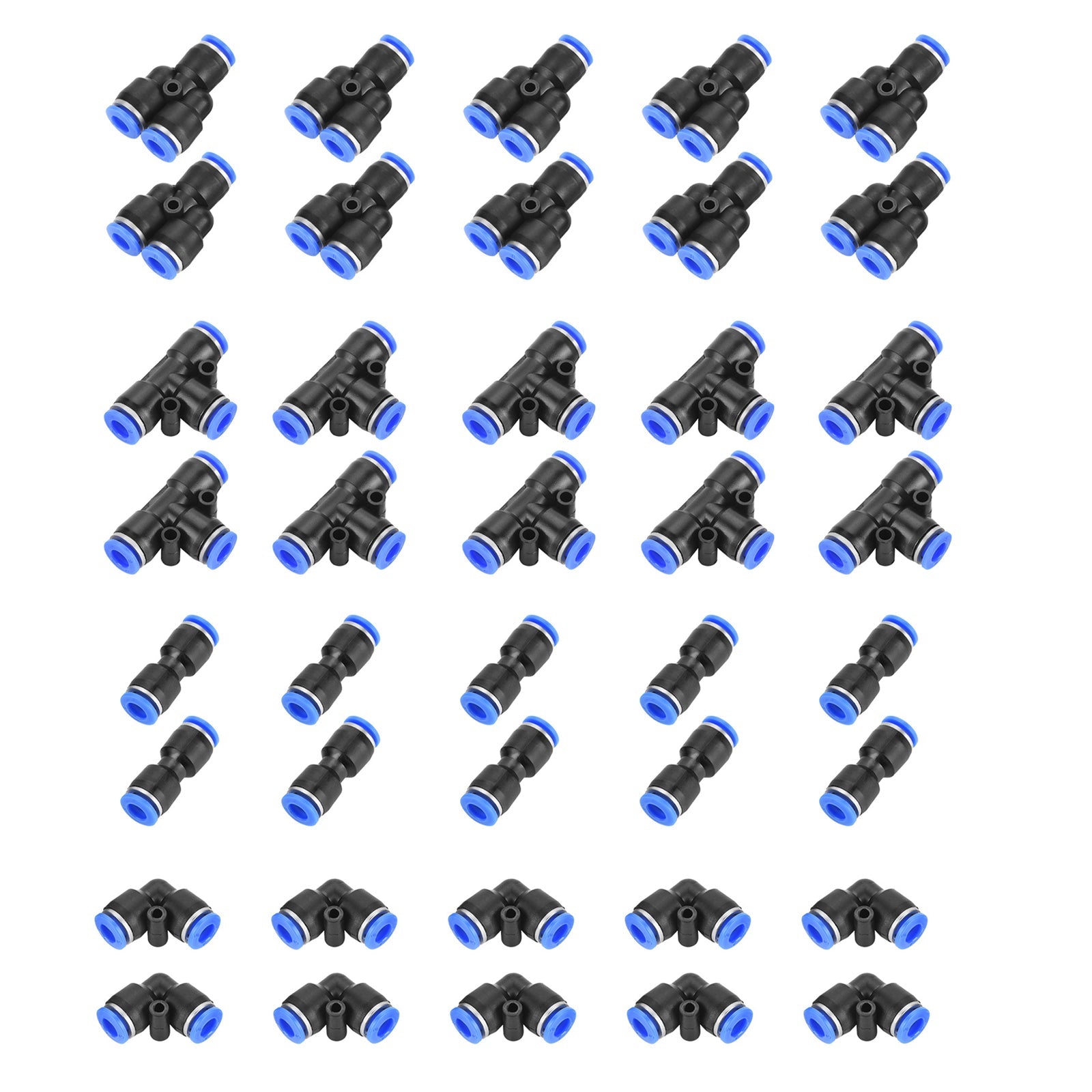 40Pcs Quick 6mm OD Plastic Pneumatic Push Connector Air Line Fittings