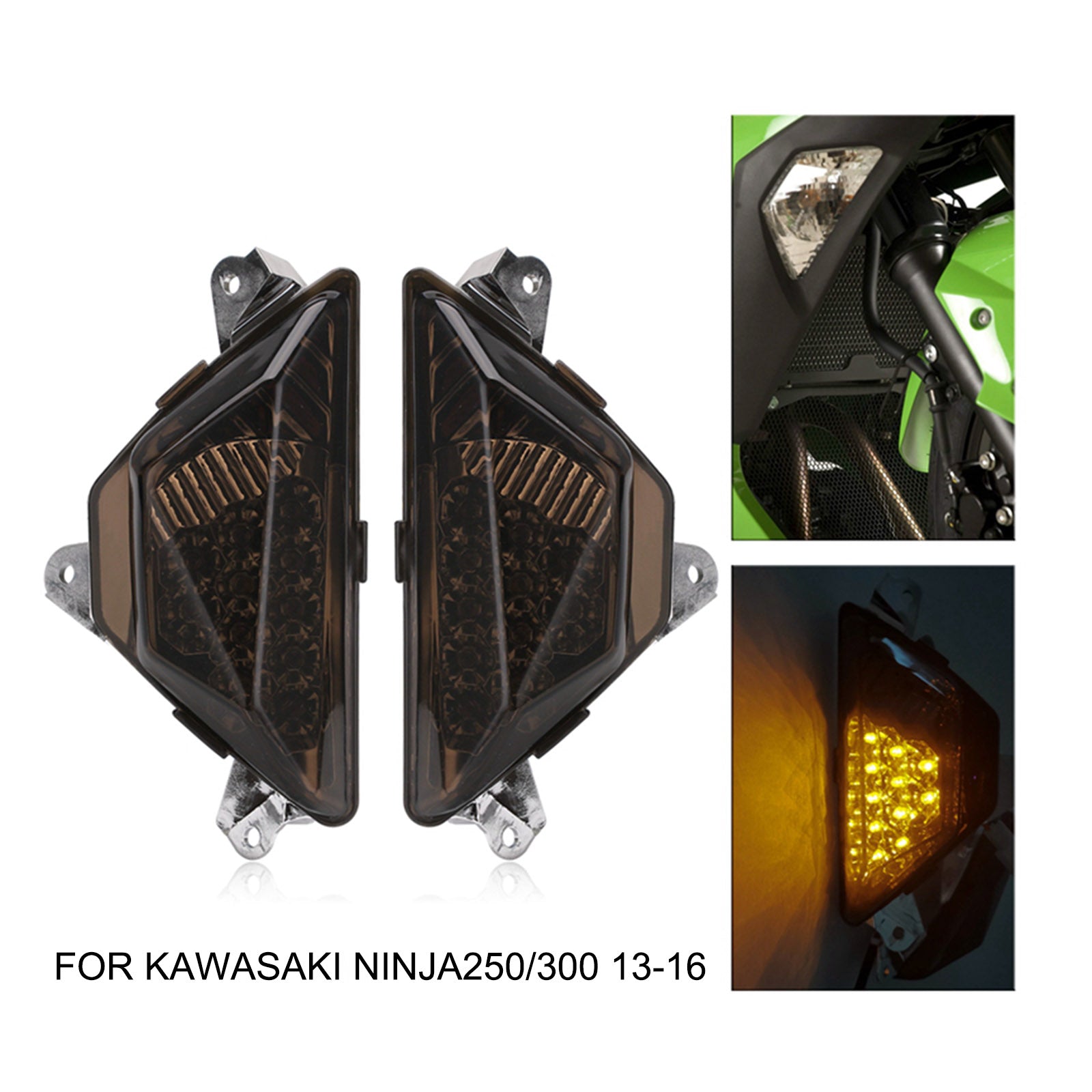 Kawasaki NINJA 250 300 2013-2016 Motorcycle LED Front Turn Signal Light Lamp