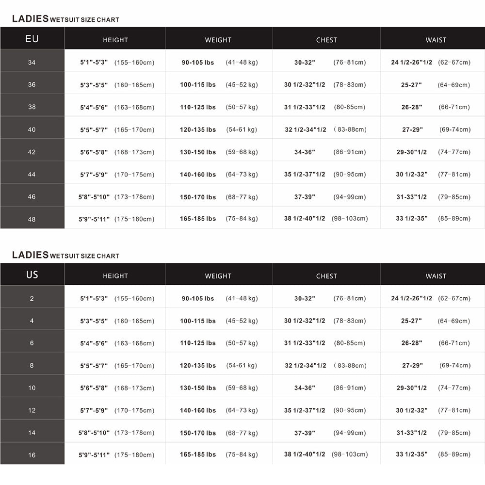 5mm Women Neoprene Wetsuit Surfing Diving Suit Full Body Snorkeling Triathlon