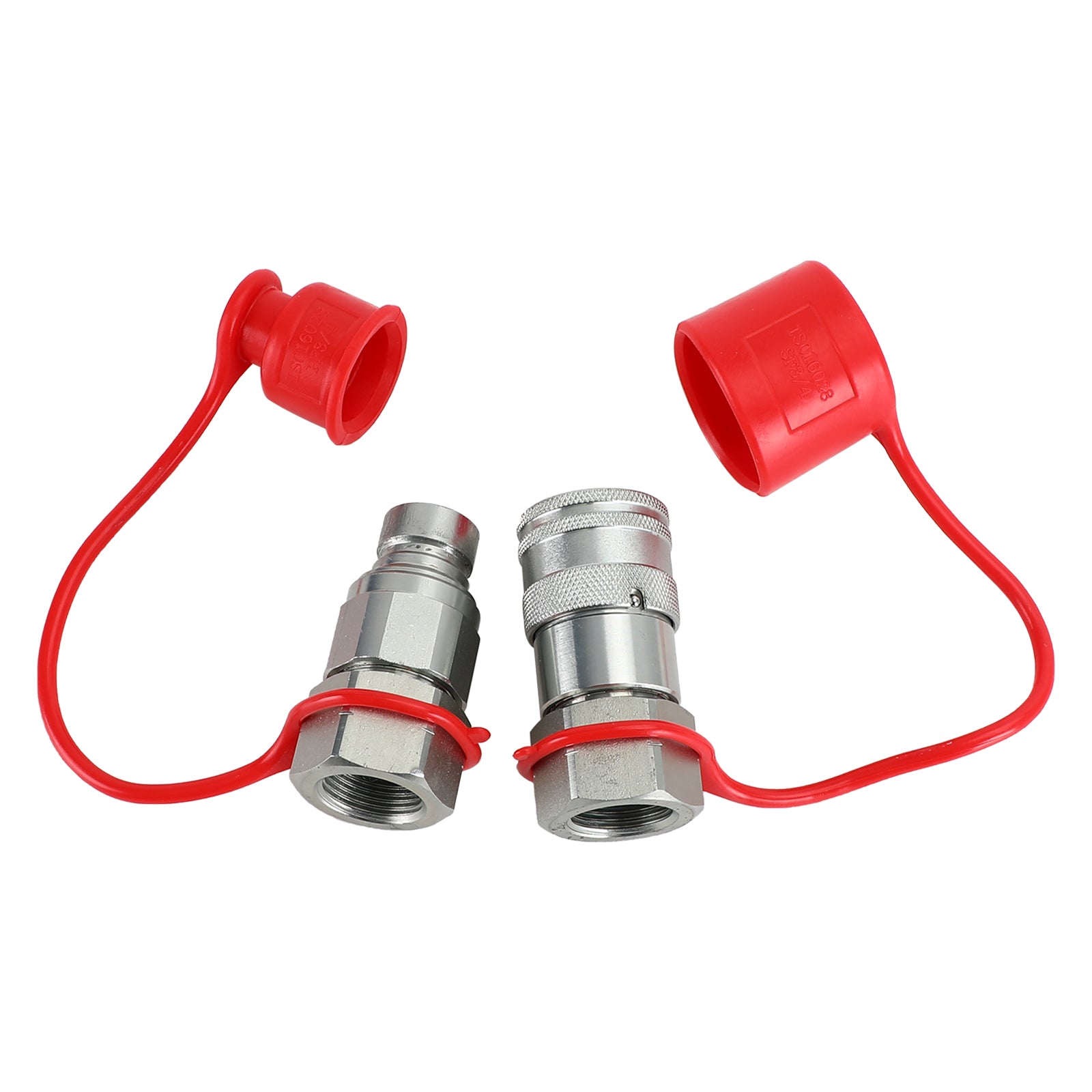 Bobcat ISO 16028용 3/4인치 NPT 페어 유압 플랫 페이스 퀵 커플러 스키드 스티어