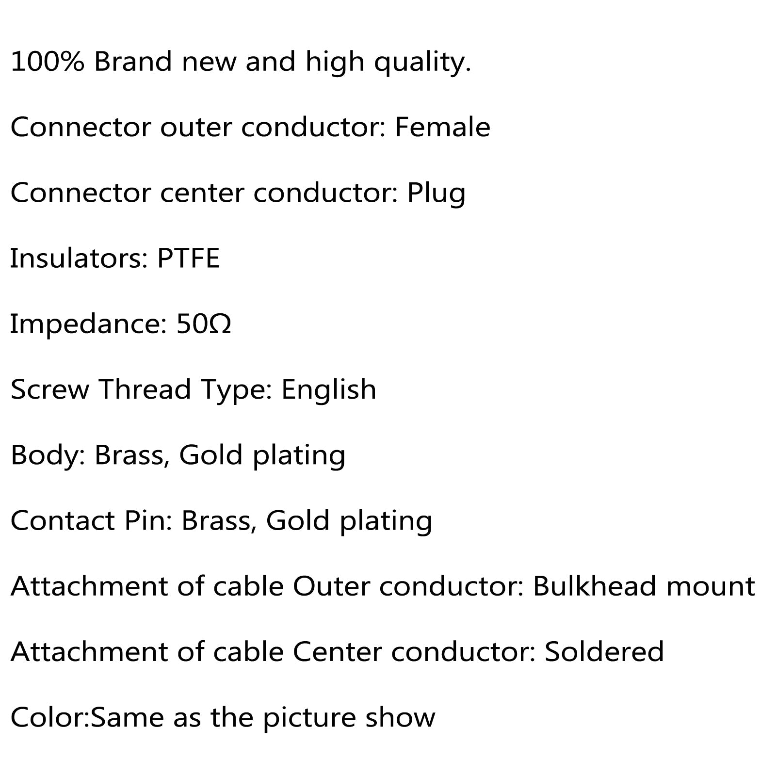 10Pcs Connector RP-SMA Female Plug Bulkhead PTEE Solder Panel Mount Straight
