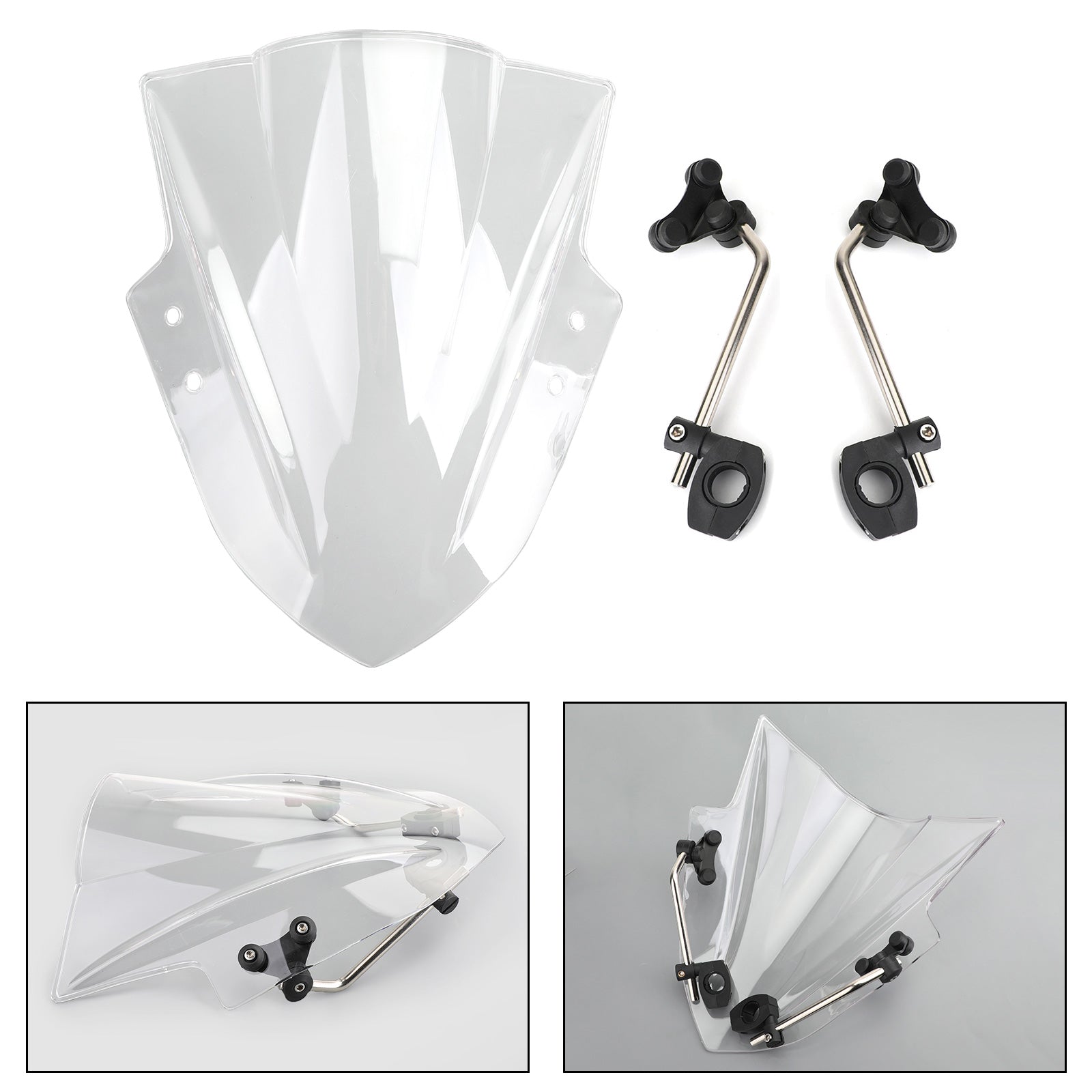 Universal 7/8'' 22mm Handlebar ABS Plastic Motorcycle Windshield WindScreen Generic