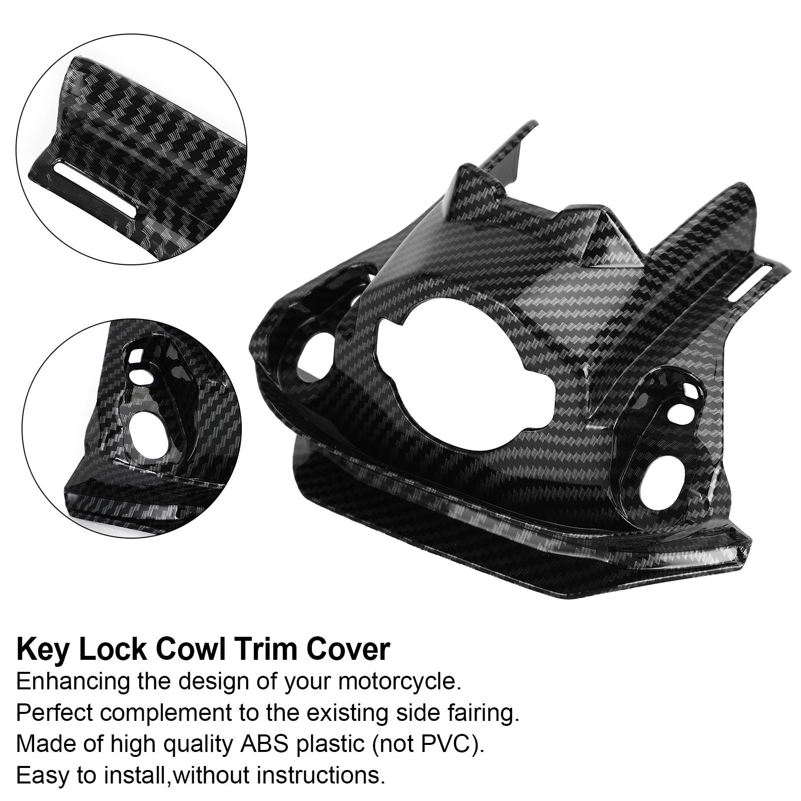 Cubierta embellecedora de cubierta de bloqueo de llave delantera de carbono para Honda CB650R CBR650R 2019-2021 genérico