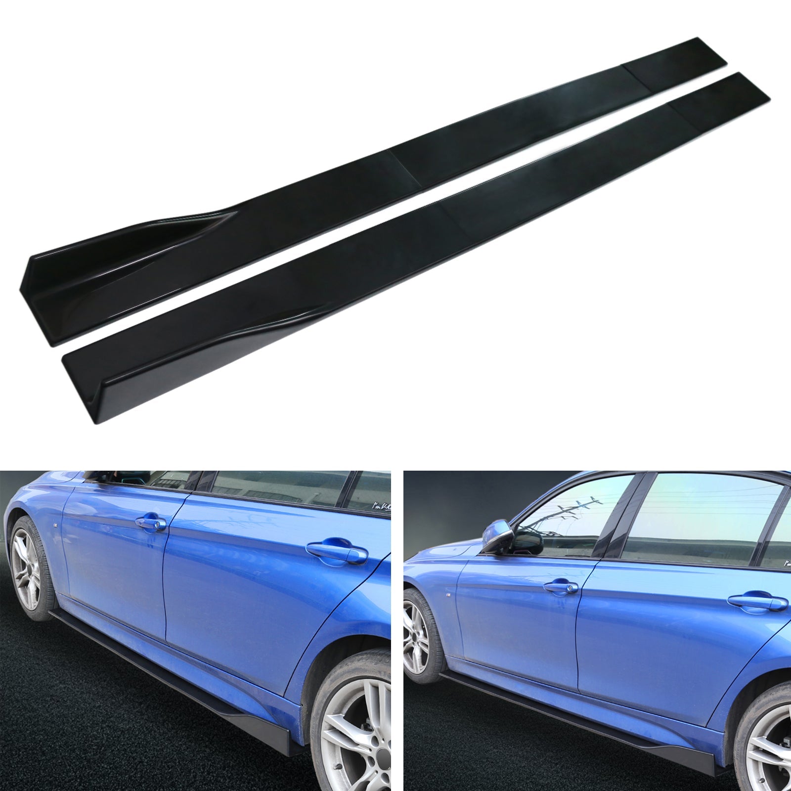 86.6 Universal Side Skirt Extensions Rocker Panel Splitters Lip Polypropylene Generic