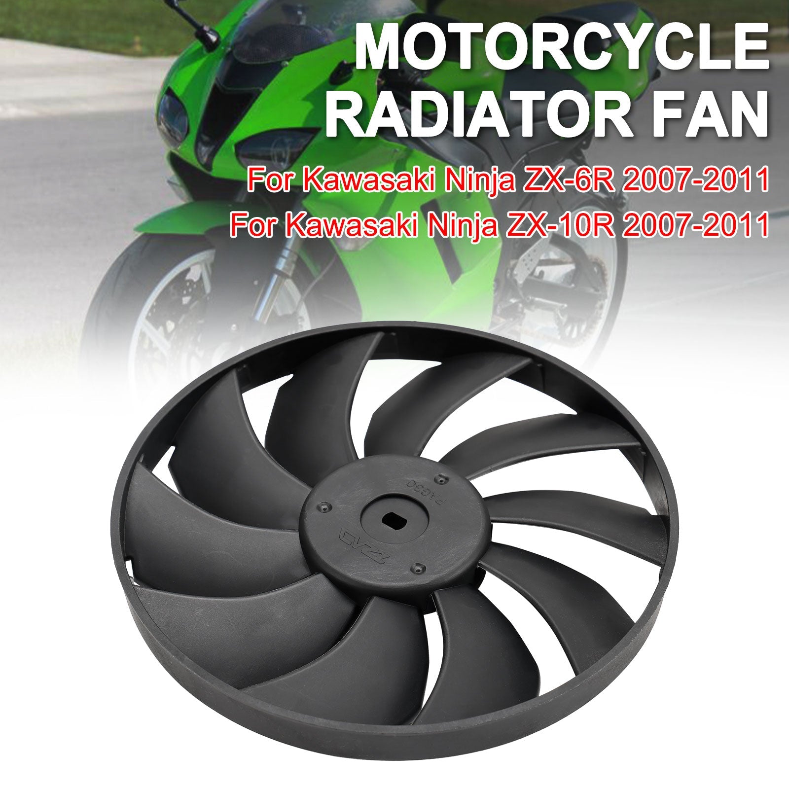 Aspa del ventilador de refrigeración del radiador del motor Kawasaki Ninja ZX-6R ZX-10R 2007-2011